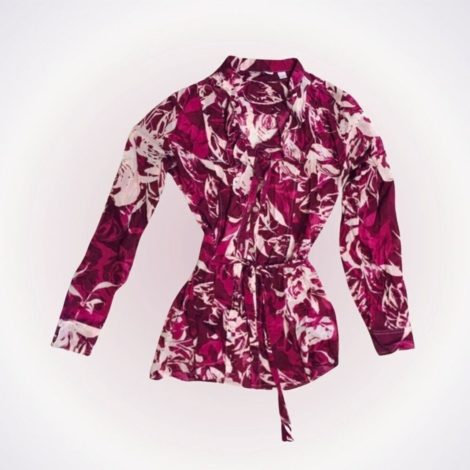 Other New York & Company Purple Floral Wrap Blouse | Sz XS Size XS / US 0-2 / IT 36-38 - 1 Thumbnail
