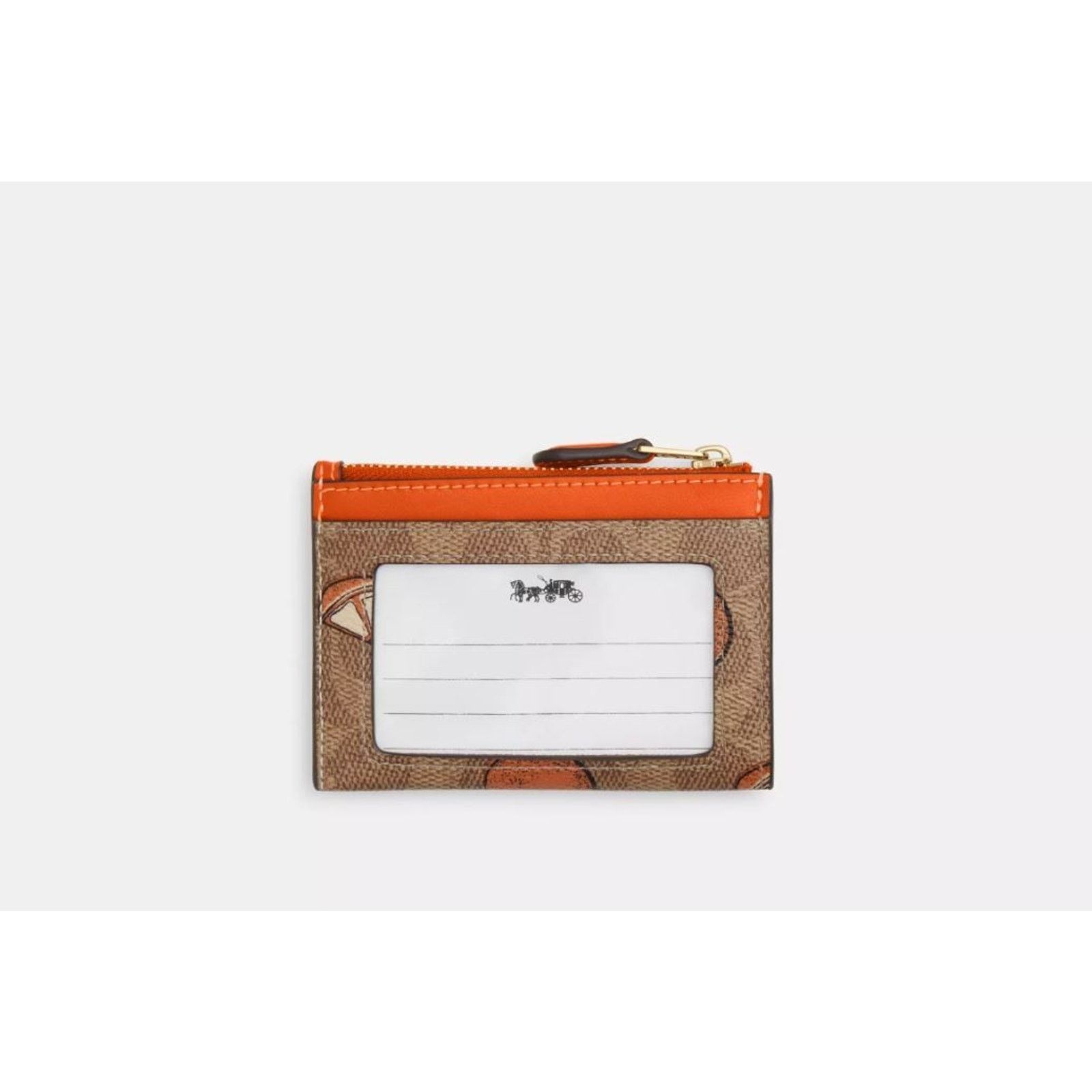 Coach NWT Coach CAR21 Mini Skinny Id Case Signature Orange Print Size ONE SIZE - 3 Thumbnail