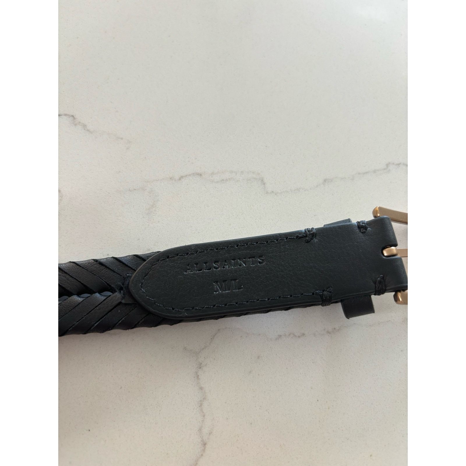 Allsaints All Saints Black Woven Belt with Gold Studs Size ONE SIZE - 4 Thumbnail