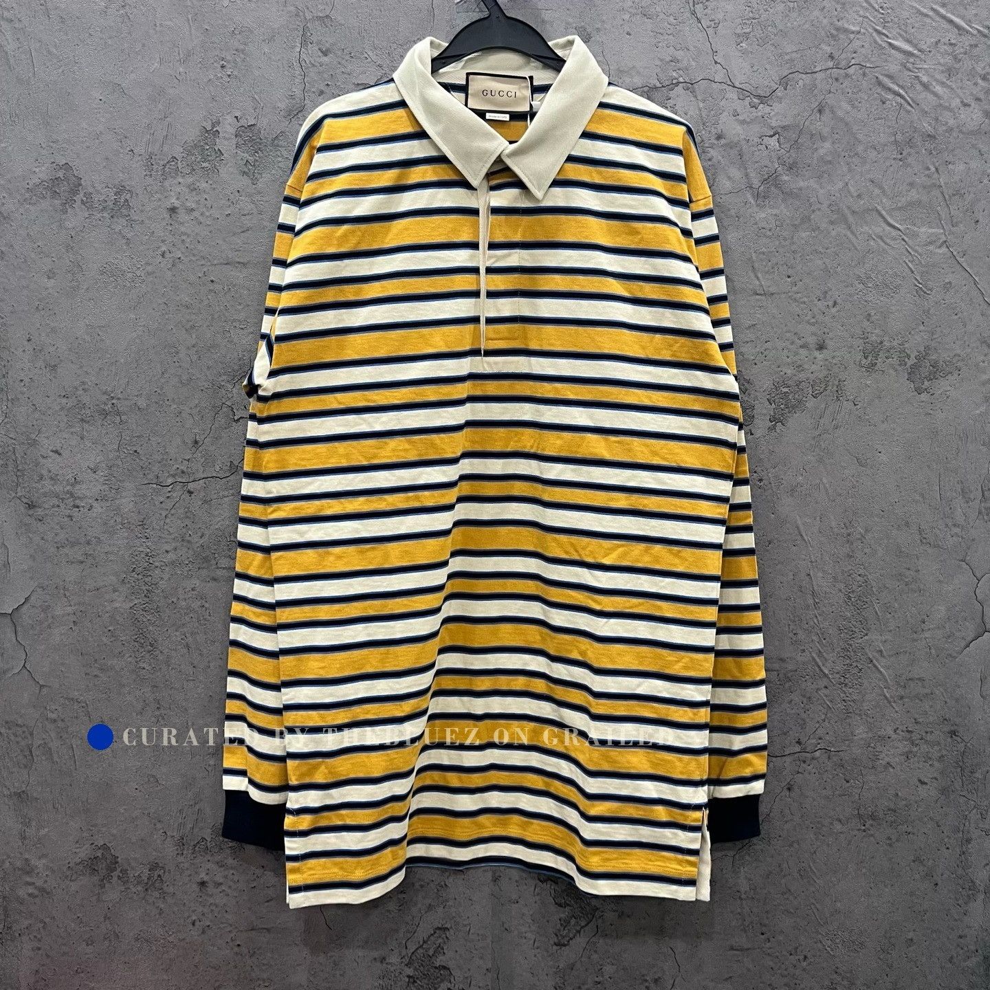 Gucci Gucci Stripe Back Logo Long Sleeve Polo Size US L / EU 52-54 / 3 - 1 Thumbnail