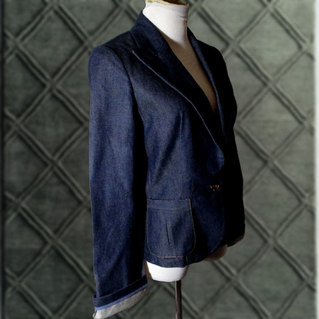 Denime LISA KLEIN Blue Button Denim Jacket Women's Size 8 Size M / US 6-8 / IT 42-44 - 1 Thumbnail