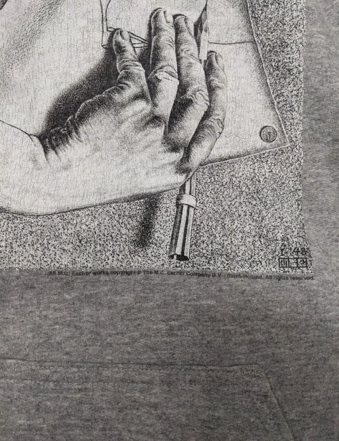 Other Vintage Mc Escher Drawing Hands Pullover Hoodie Size US L / EU 52-54 / 3 - 4 Thumbnail