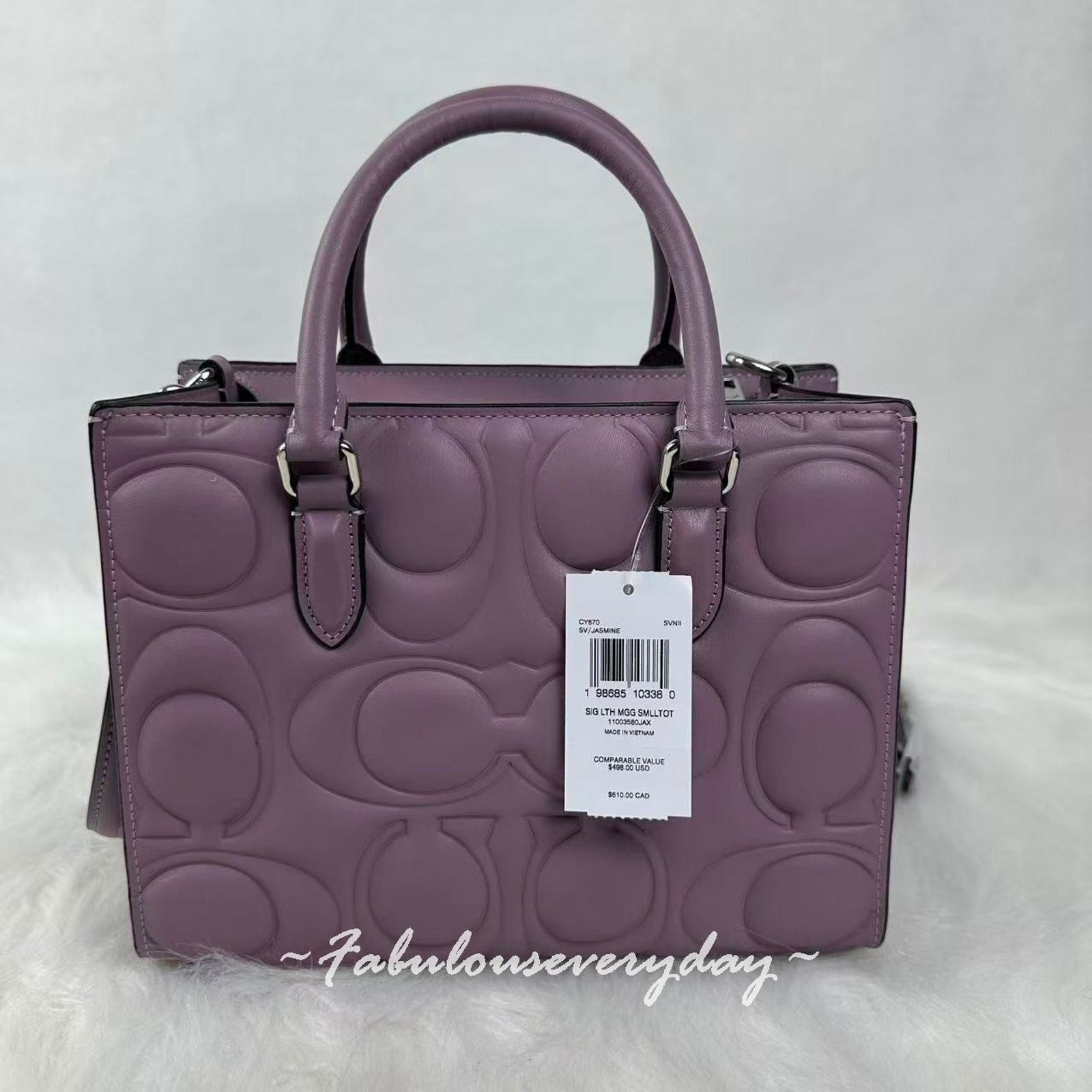 Coach Coach Maggie Small Tote Bag Crossbody Sig Leather/Sv/Jasmine Size ONE SIZE - 3 Thumbnail