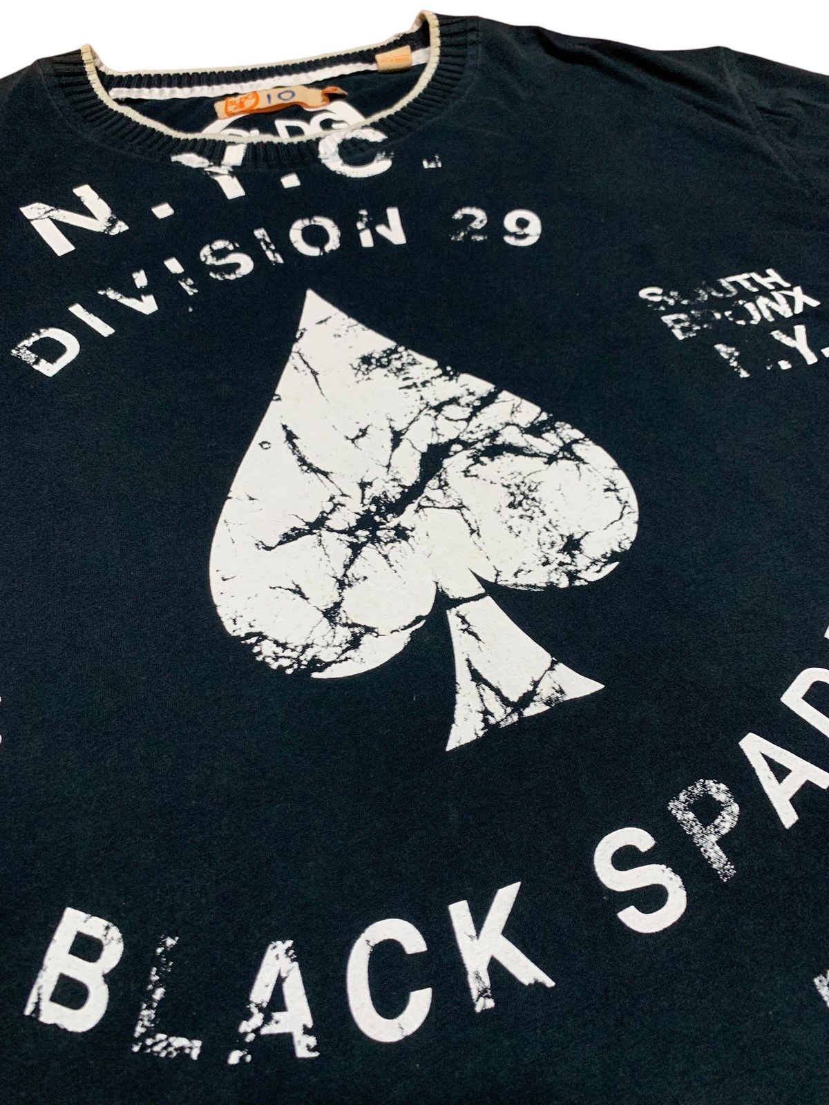 Japanese Brand Black Spade Tshirt NYC Division 29 Vintage 1972 Size US XXL / EU 58 / 5 - 8 Thumbnail
