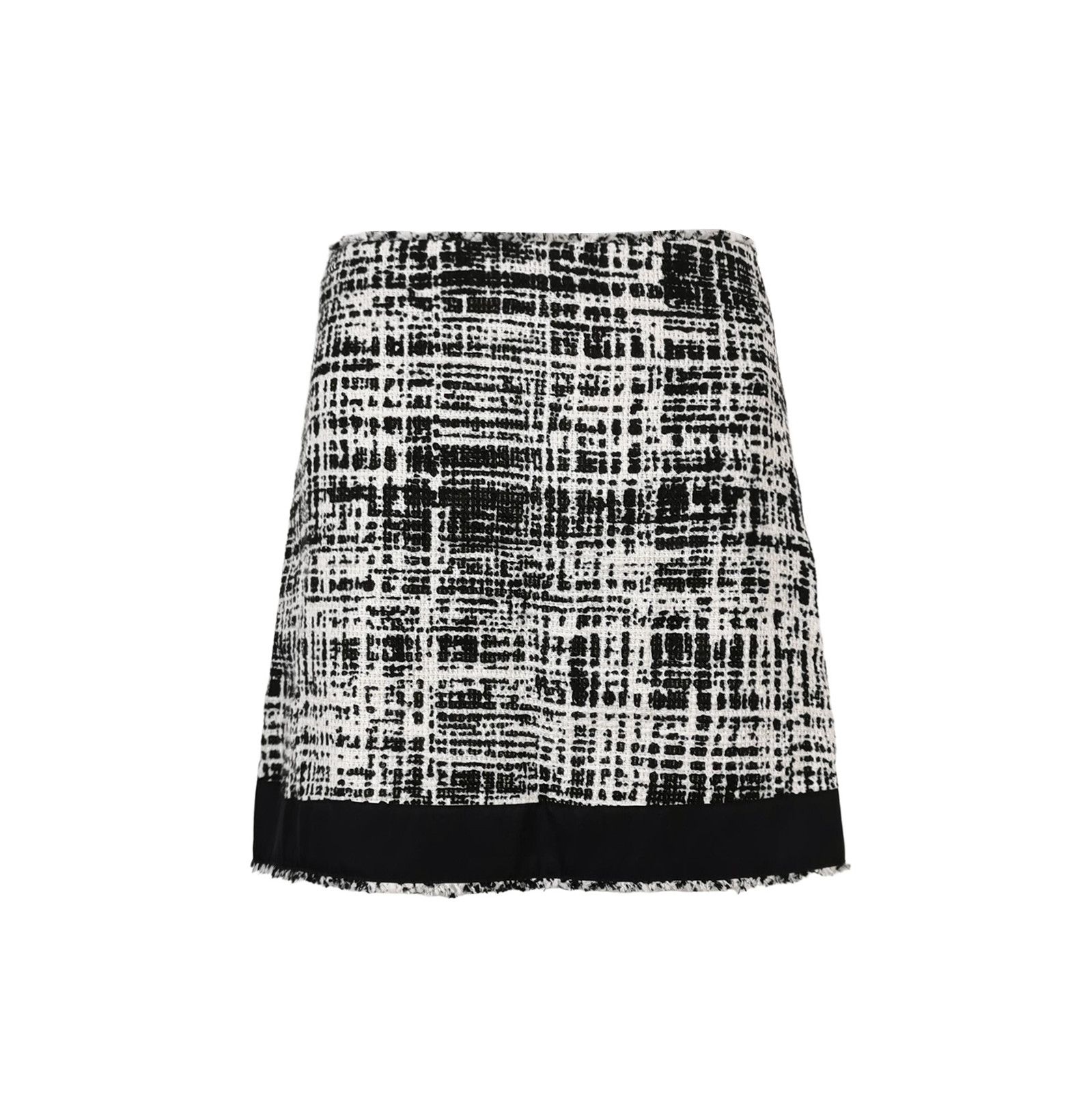 Prada Contrast Cotton-Linen Mini Skirt 0089