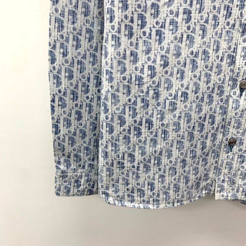 Dior Dior Light blue logo jacquad full printed cotton lapel sin Size US XS / EU 42 / 0 - 4 Thumbnail