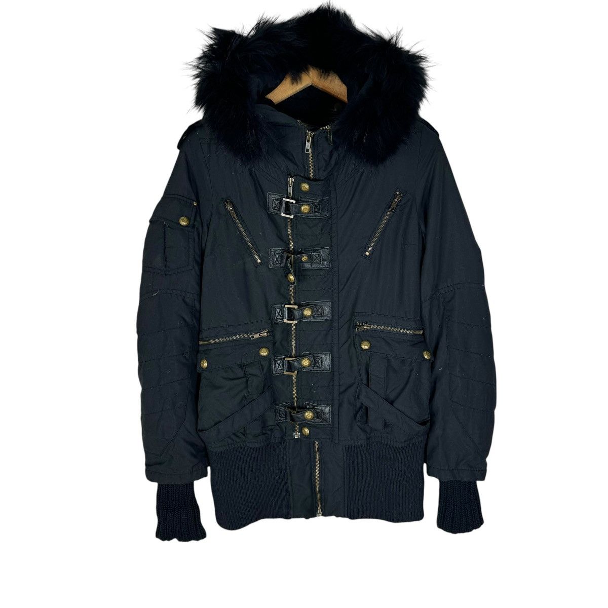 If Six Was Nine 🌟SLY GLAMOUR BONDAGE FUR HOODIE JACKET Size M / US 6-8 / IT 42-44 - 1 Thumbnail