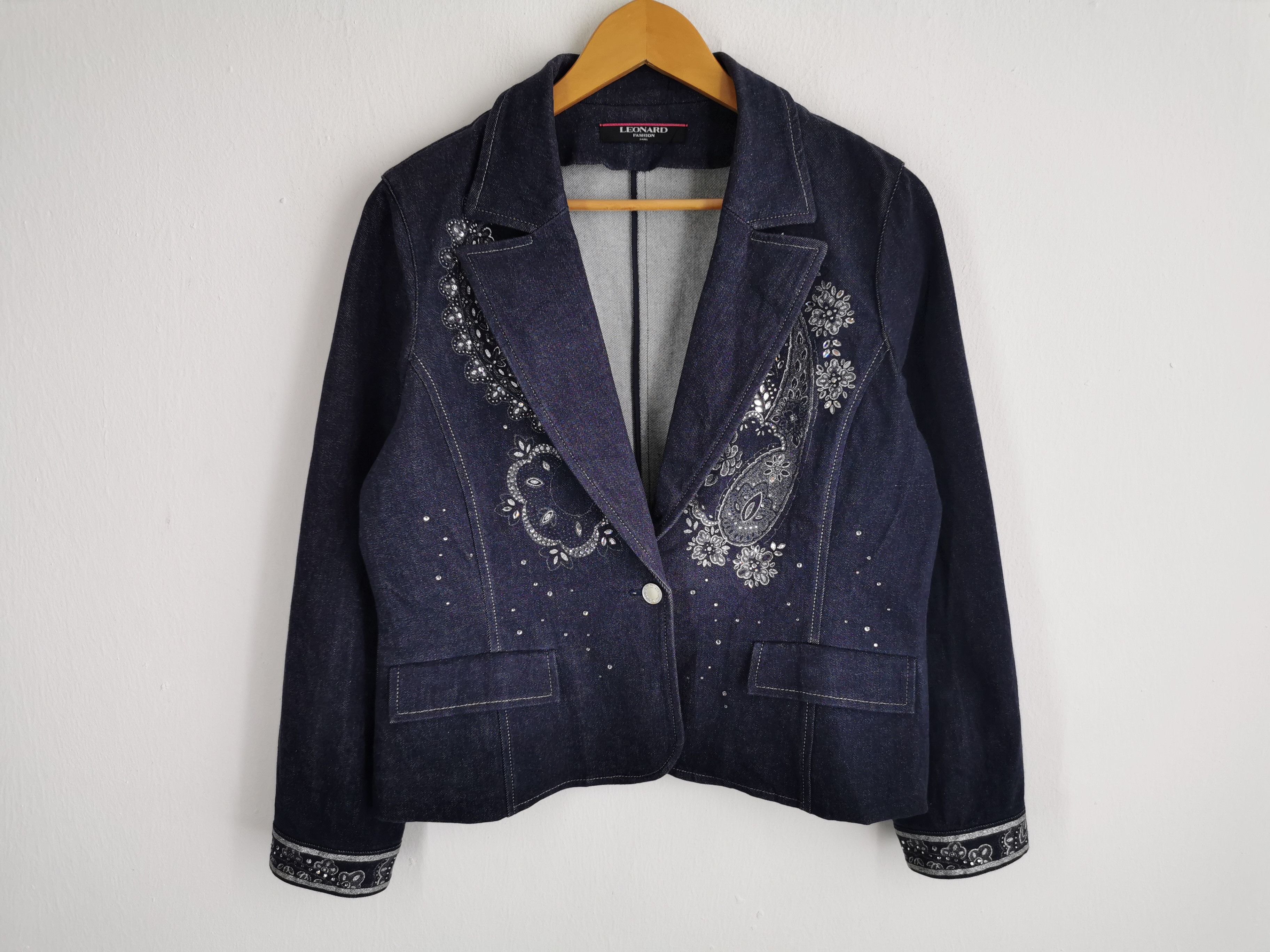 Leonard Paris Vintage Leonard Denim Jacket Made In Japan Womens Size S Size S / US 4 / IT 40 - 2 Thumbnail