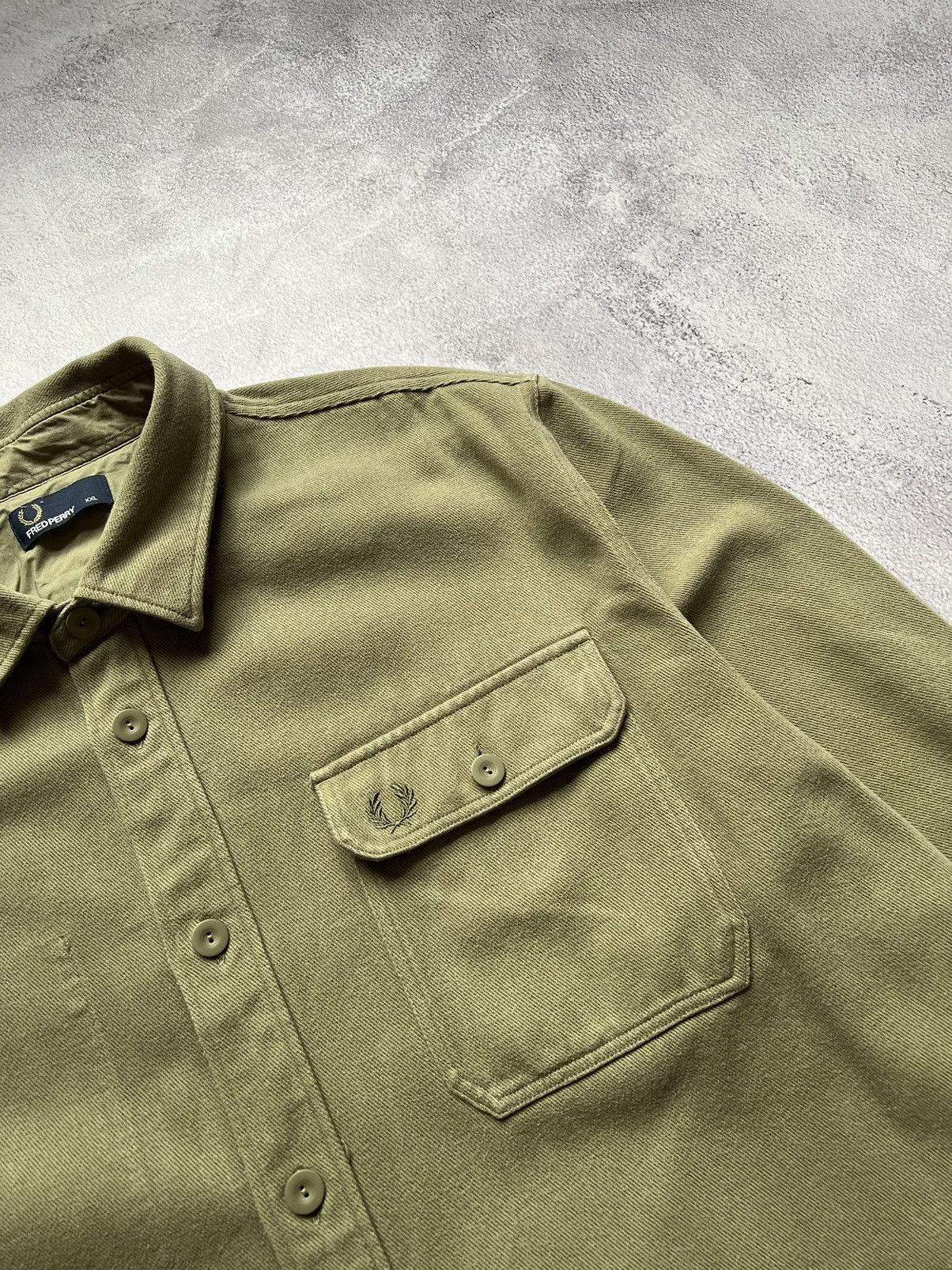 Fred Perry Fred Perry Twill Overshirt Warm Stone Khaki Mens XXL Size US XXL / EU 58 / 5 - 6 Thumbnail