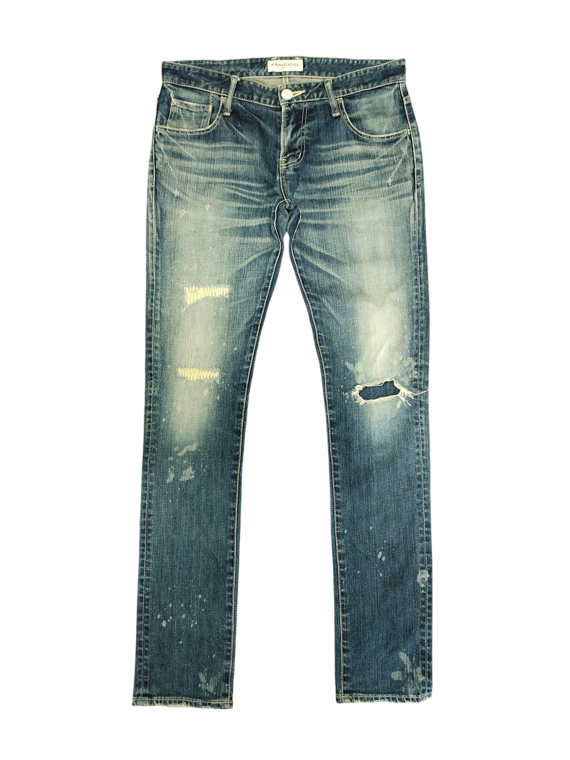 Kapital Vanquish Japan Clawmark Distress Faded Denim Jeans Size US 34 / EU 50 - 1 Thumbnail