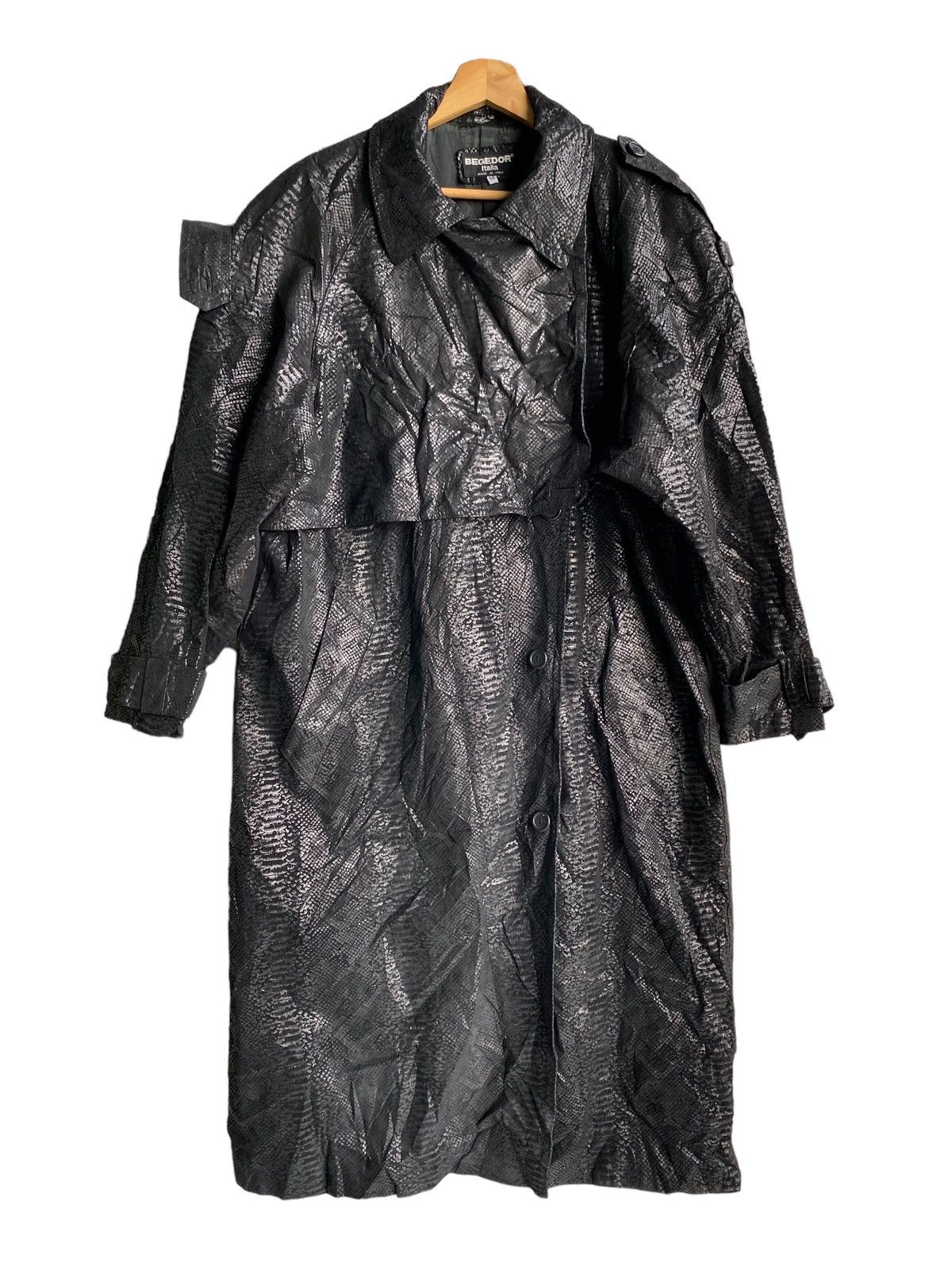 If Six Was Nine × Le Grande Bleu (L.G.B.) Vintage Begedor Italia Leather Trench Coat Jacket Size US XL / EU 56 / 4 - 1 Thumbnail