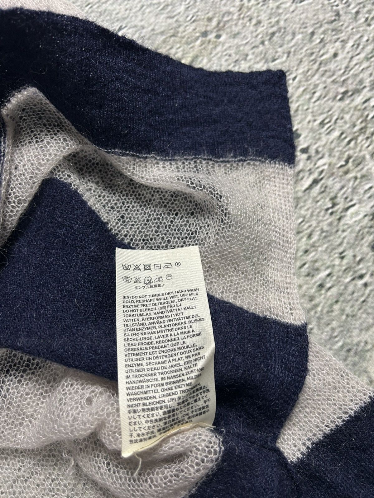 Acne Studios Acne Studios Mohair Sweater Octave SS14 Striped Navy White Size US XS / EU 42 / 0 - 7 Thumbnail