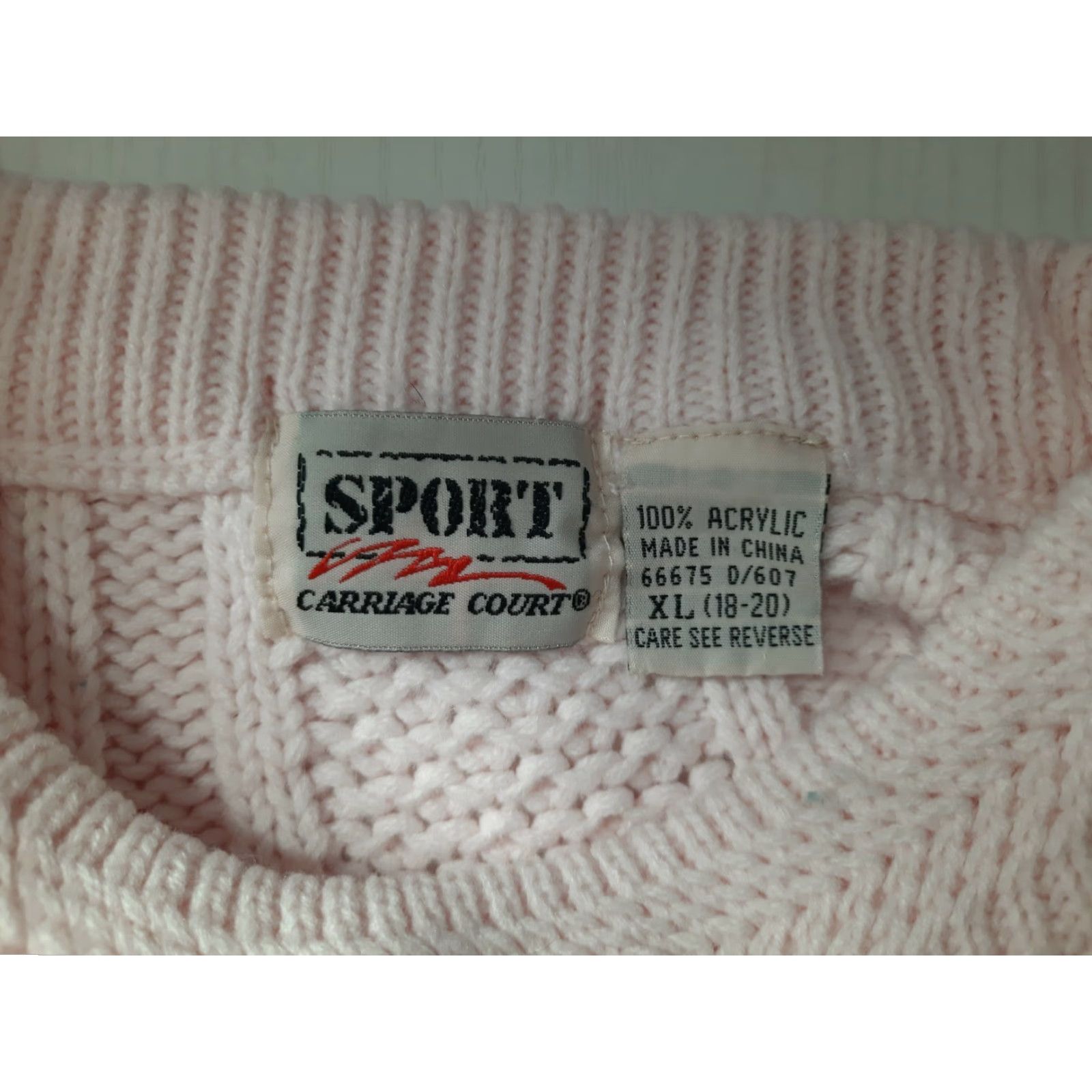 Vintage VINTAGE S3C Sweater Cable Knit Women's XL Pastel Pink Long Sleeve Pullover Kimt? Size XL / US 12-14 / IT 48-50 - 3 Thumbnail