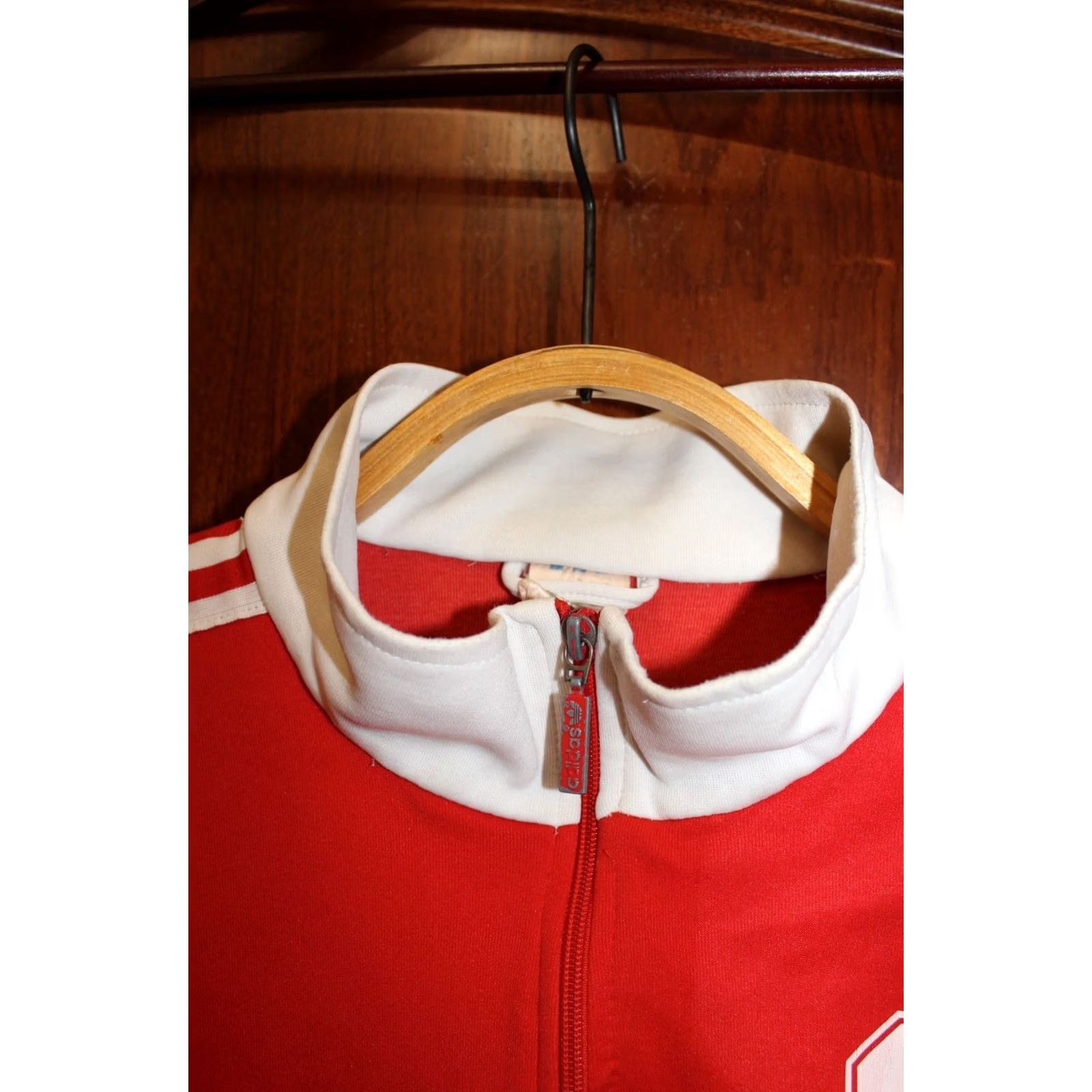 Adidas VINTAGE Adidas Red Track Jacket Denmark Mens Jacket 42-44 Regular Zip 1980s Sports Retro Men’s Red Track Jacket Size US XS / EU 42 / 0 - 4 Thumbnail