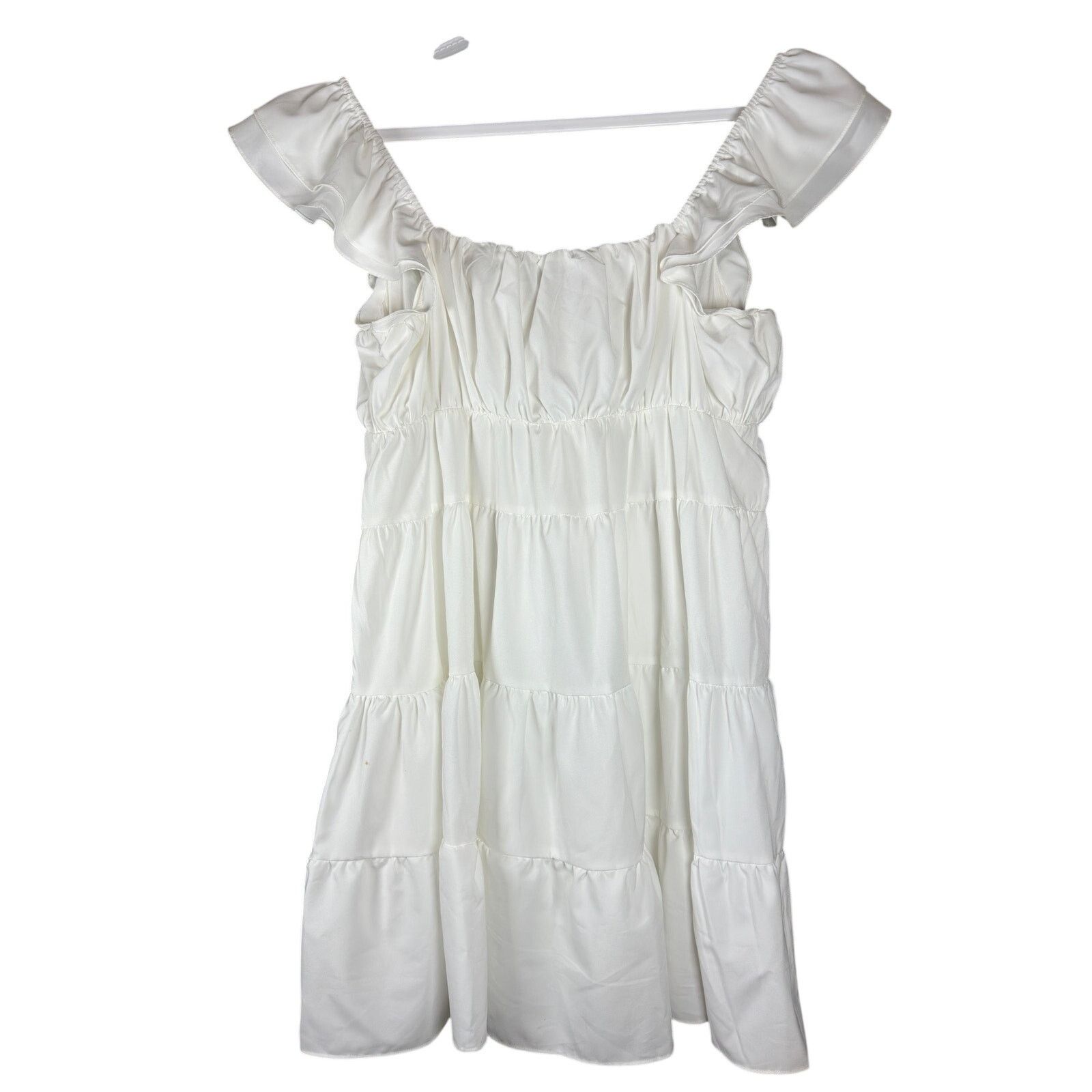 Unknown London Endless Rose Ruffled Sweetheart Mini Dress White Women L NWT Size L / US 10 / IT 46 - 2 Thumbnail