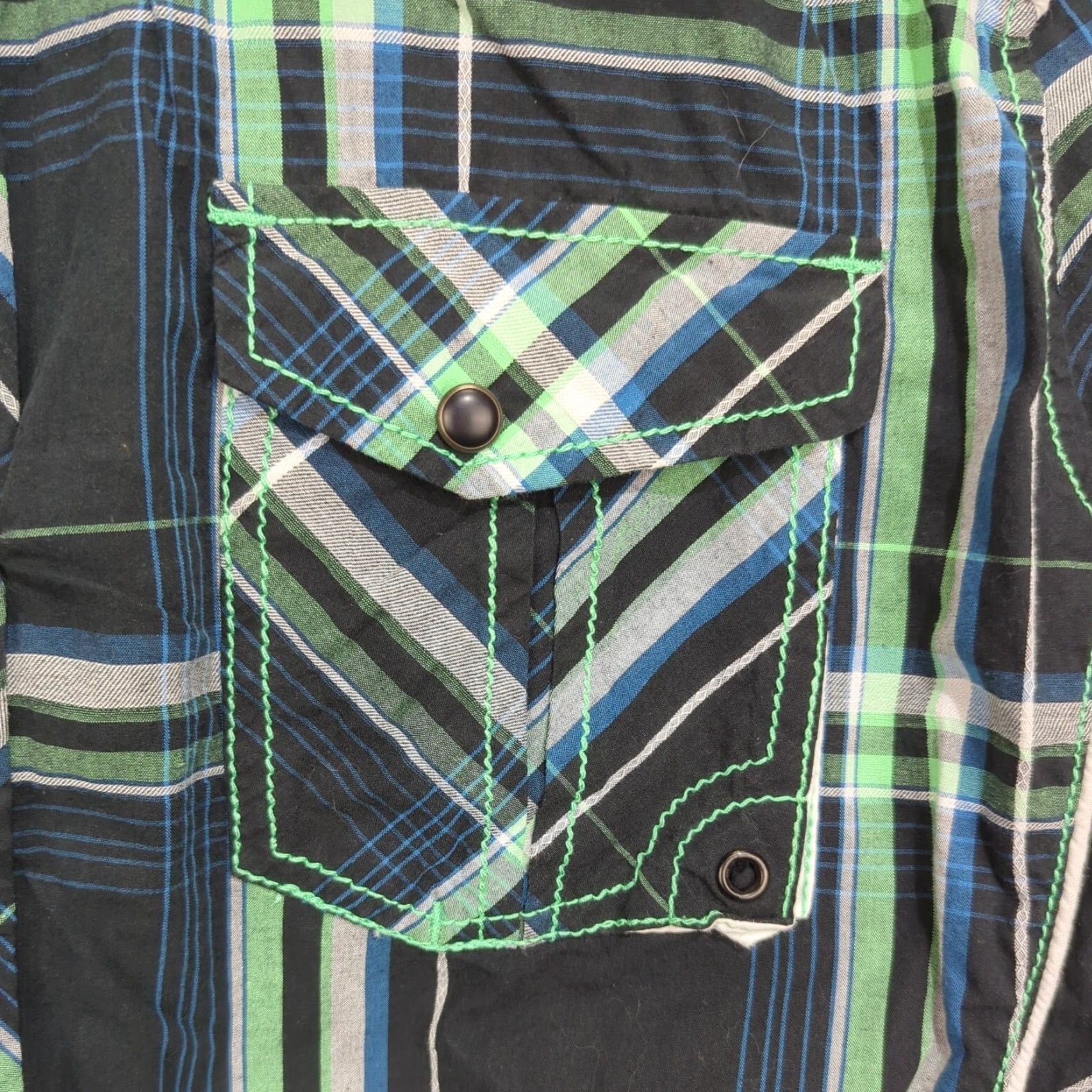 BKE BKE Athletic Fit Pearl Snap Shirt Mens Black Plaid Long Sleeve Large Western Shirt Size US L / EU 52-54 / 3 - 6 Thumbnail