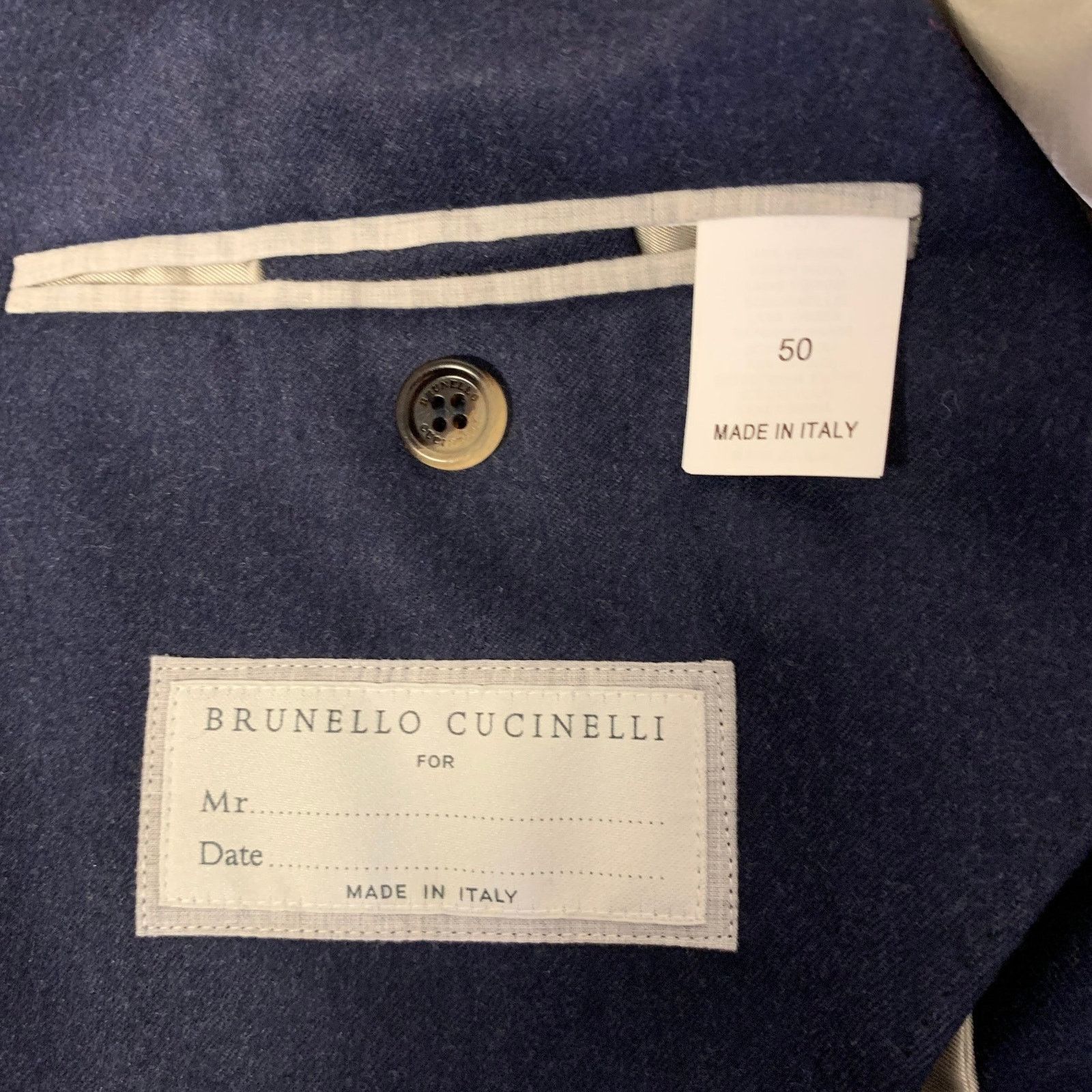 Brunello Cucinelli BRUNELLO CUCINELLI Size 40 Navy Wool Notch Lapel Suit Size 40R - 6 Thumbnail