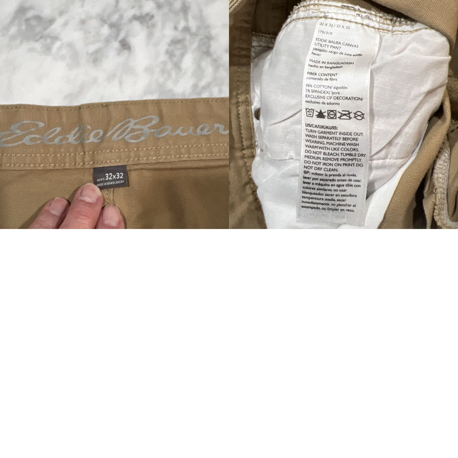 Eddie Bauer Eddie Bauer Canvas Utility Pant Men’s 32x32 Cotton Spandex Cargo 5-Pocket Straight Brown Regular Shirt? Size US 32 / EU 48 - 9 Thumbnail