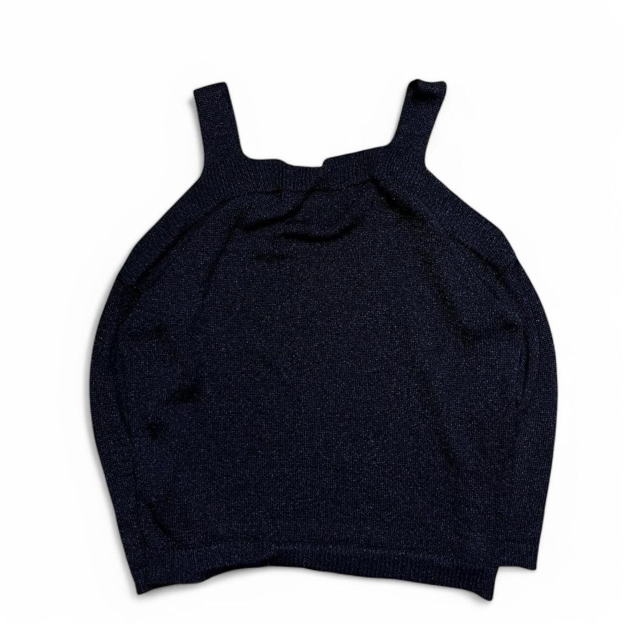 Massimo Dutti Dark navy knitted shoulder less top Size M / US 6-8 / IT 42-44 - 1 Thumbnail