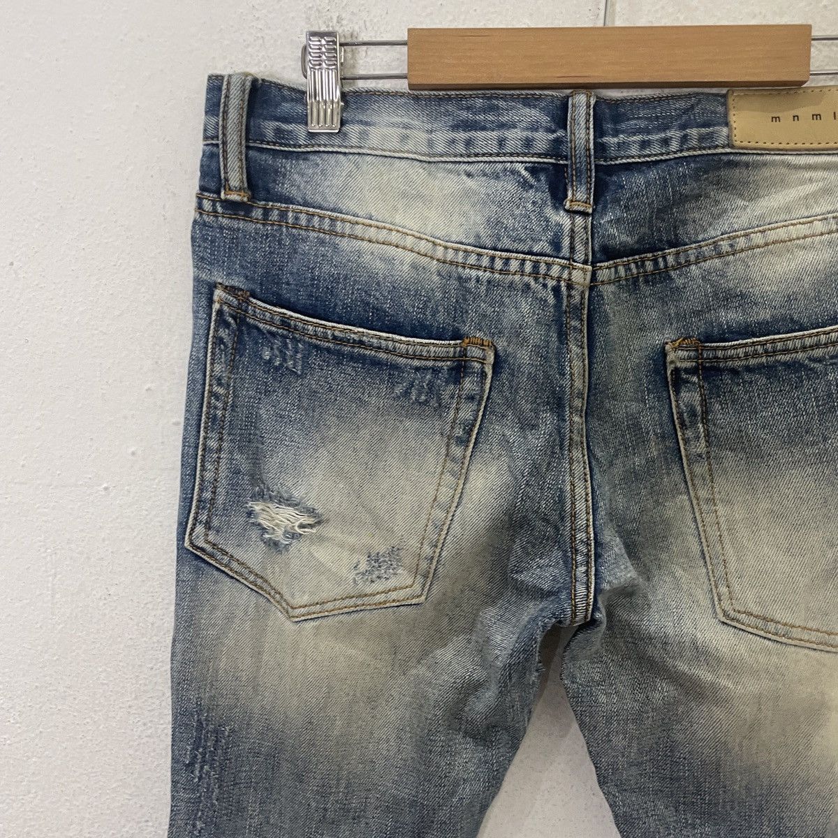 Japanese Brand Vintage Mnmi Distressed Denim Jeans Size 30" / US 8 / IT 44 - 9 Thumbnail