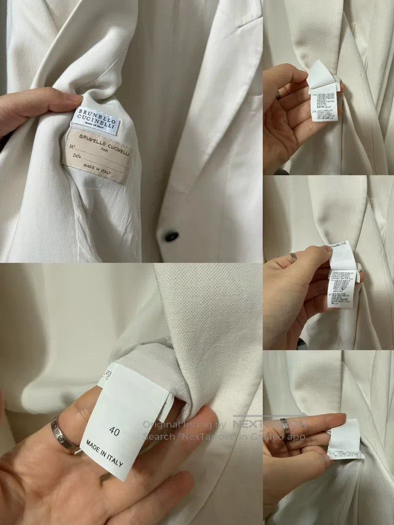 Brunello Cucinelli Brunello Cucinelli Beaded Linen Blazer Jacket Size XS / US 0-2 / IT 36-38 - 9 Thumbnail