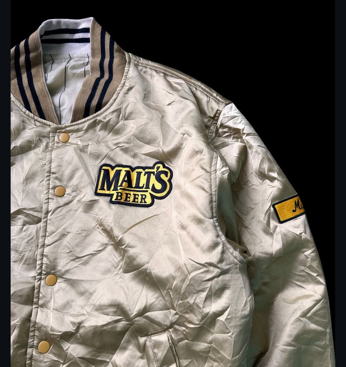 Vintage Archival Vtg Malts Beer Reversible Varsity Jacket y2k Size US L / EU 52-54 / 3 - 3 Thumbnail