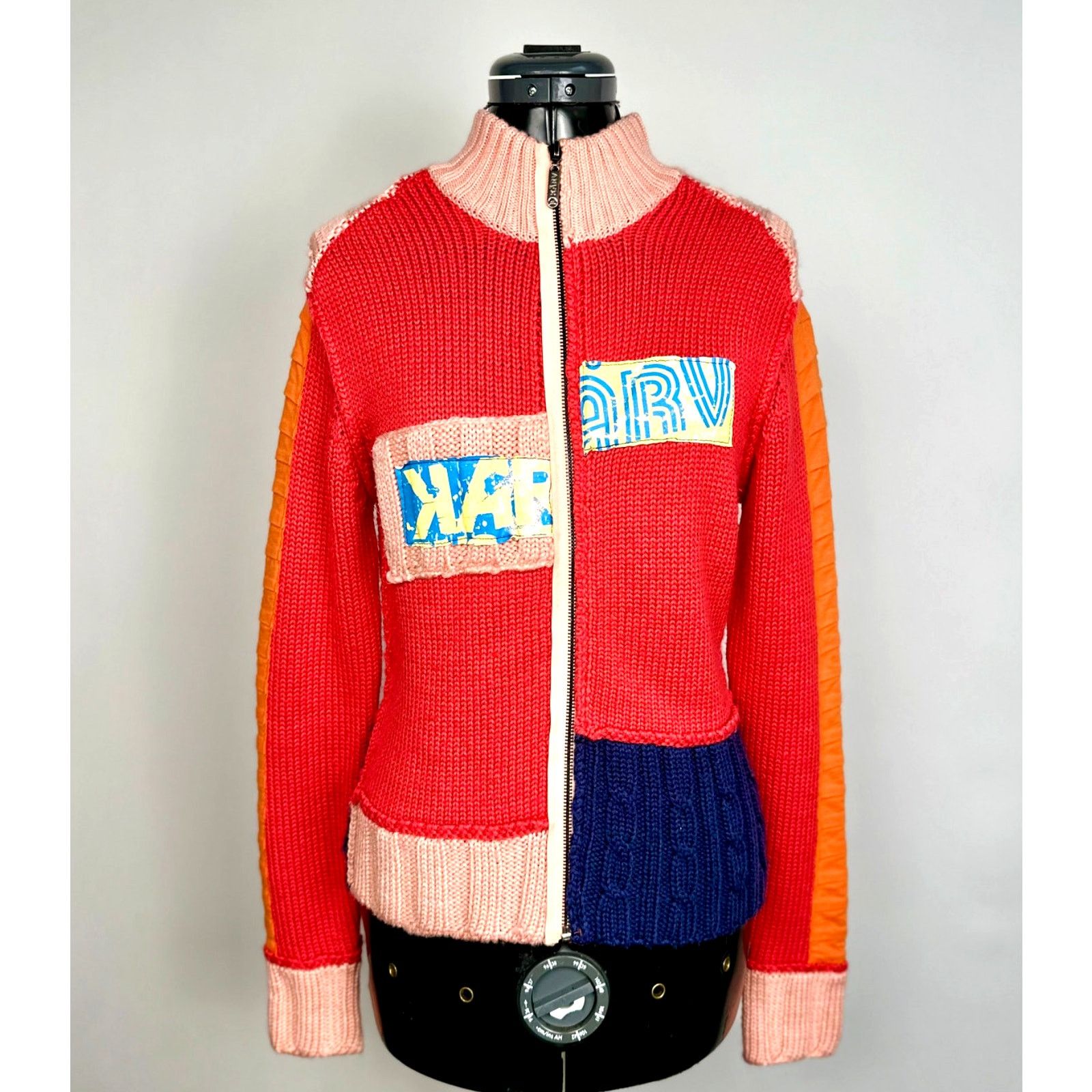 Annikki Karvinen Karv Colorblock Knit Zip Sweater Jacket – Size Large Size L / US 10 / IT 46 - 1 Thumbnail