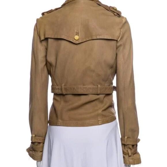 Designer Giorgio Brato Women's Tan and Brown Jacket Size M / US 6-8 / IT 42-44 - 4 Thumbnail