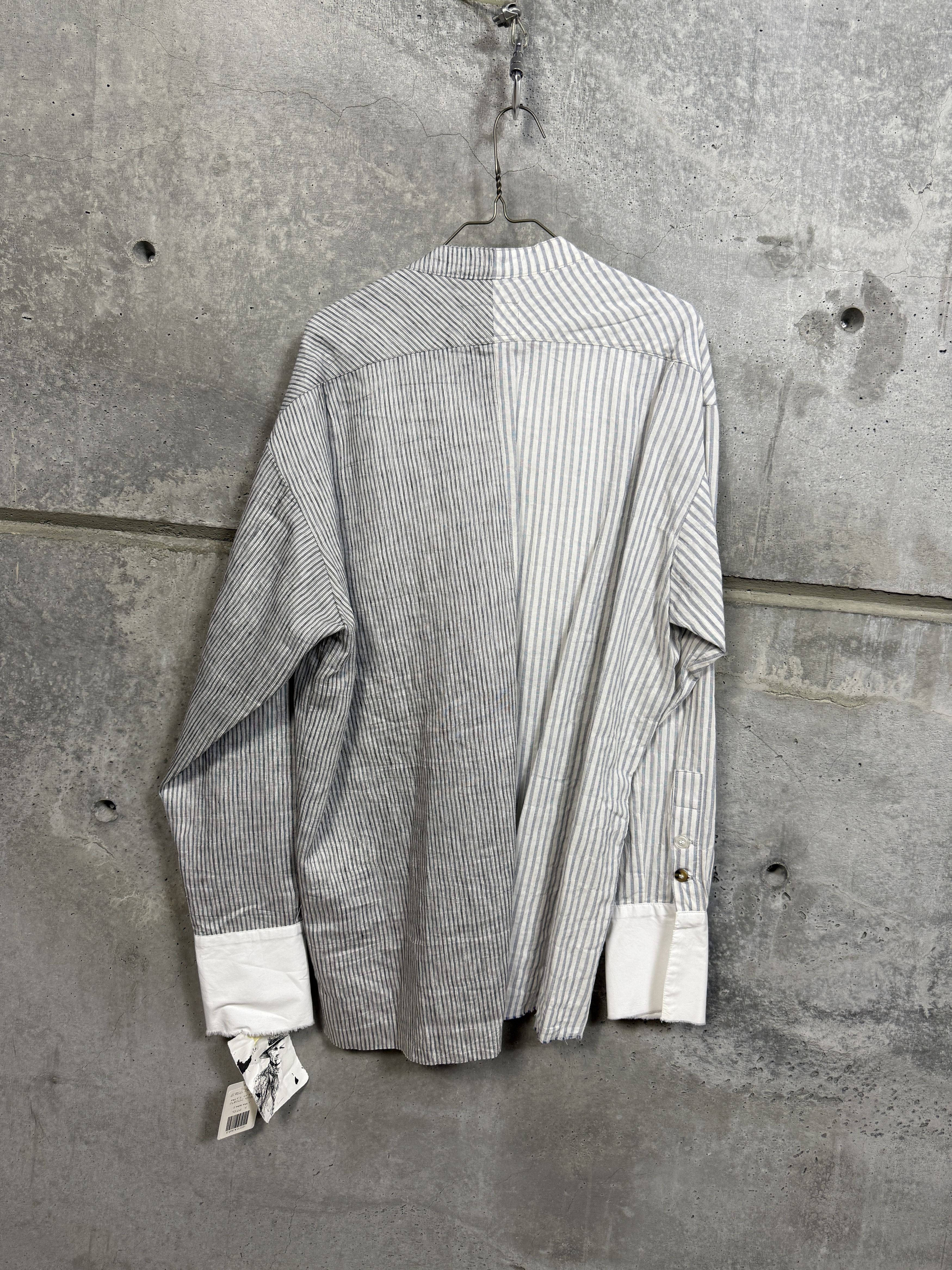 Greg Lauren $1k Greg Lauren Stripe Classic Bib Studio Shirt Size US XL / EU 56 / 4 - 2 Thumbnail