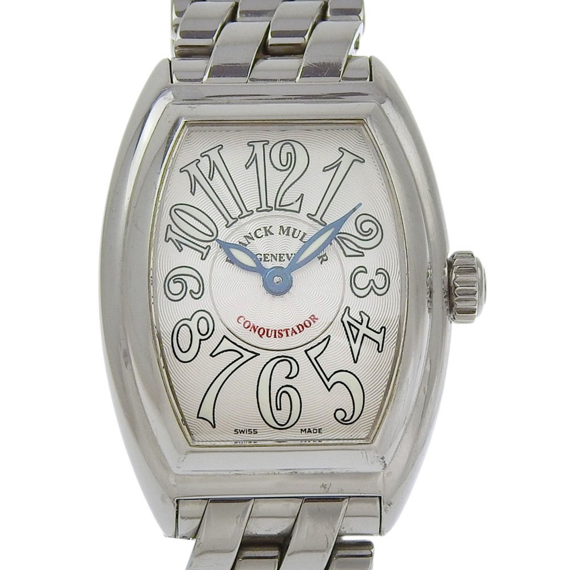 Franck Muller Franck Muller Conquistador Watch 8005L Stainless Steel Quartz Analog Display Silver Dial Women's Size ONE SIZE - 1 Thumbnail