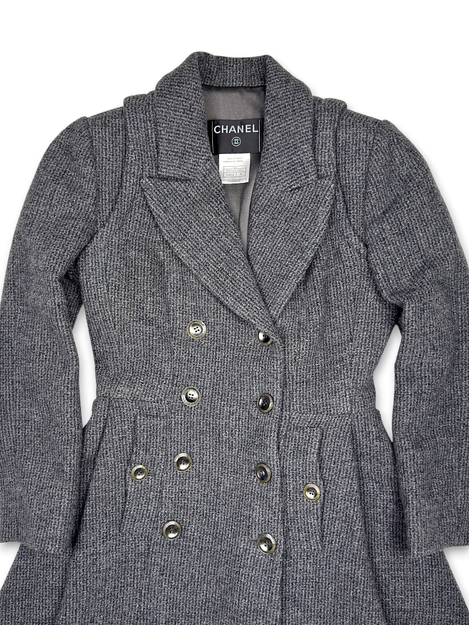 Chanel FW 2006 Chanel Wool and Cashmere Grey Trech Coat Size S / US 4 / IT 40 - 3 Thumbnail