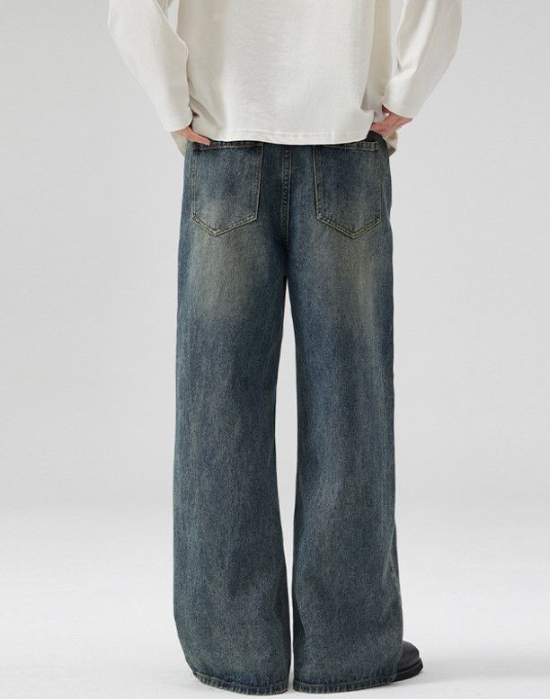 Japanese Brand Street retro men's wide-leg straight cleanfit flared jeans Size US 32 / EU 48 - 4 Thumbnail