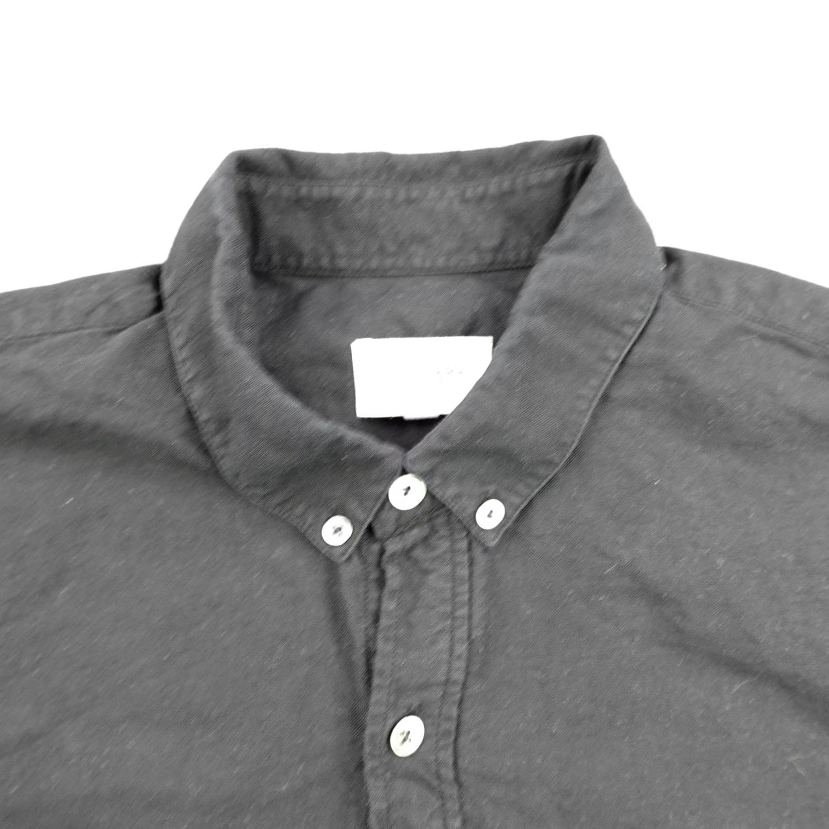 Vintage Octobre Editions Shirt Mens XL Black Button Up Long Sleeve Twill Cotton Size US XL / EU 56 / 4 - 2 Thumbnail