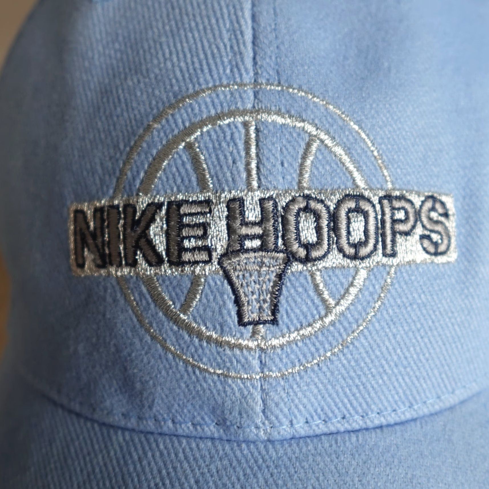 Nike VINTAGE Nike Hoops Hat Blue Nike Embroidered Copper Blue Canvas Adjustable Baseball Cap Men One Size Blue Hoops 90s? Size ONE SIZE - 2 Thumbnail