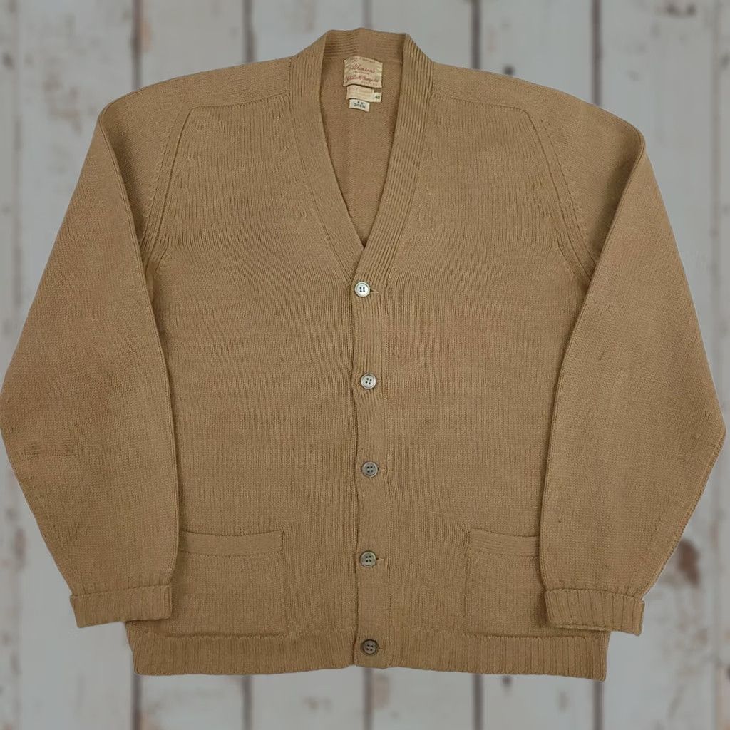 Camel Vintage Atkinsons Cardigan Sweater 100% Camel Hair Knit 40s 50s Scotland Worn Size US S / EU 44-46 / 1 - 1 Thumbnail
