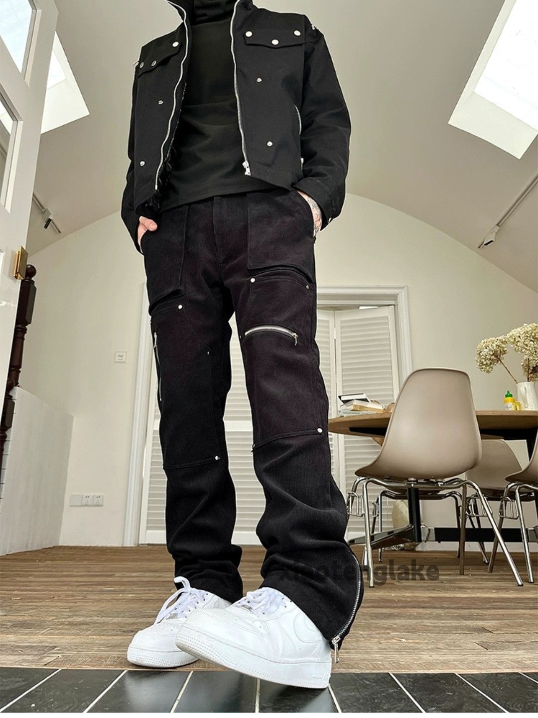 Designer × Japanese Brand × Vintage zipper utility punk grunge bootcut flared cargo pants Size US 32 / EU 48 - 1 Thumbnail