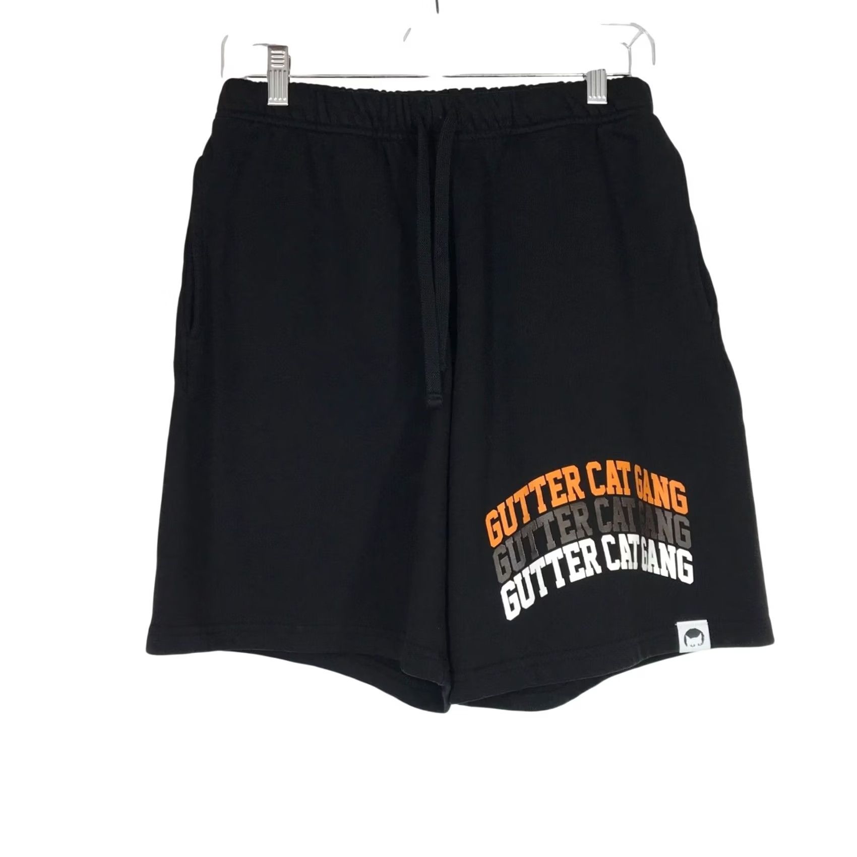 Vintage GUTTER CAT GANG Sweat Shorts Black Mens S 100% COTTON Size US 29 - 2 Thumbnail