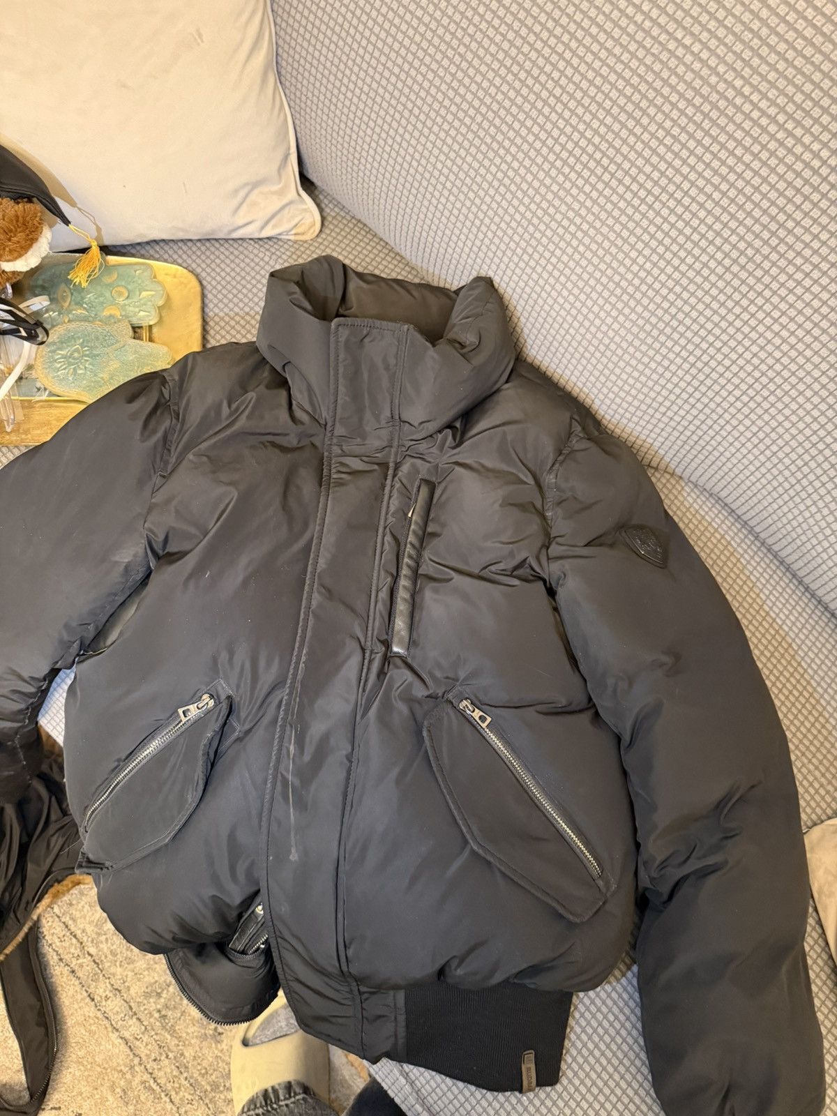 Rudsak RUDSAK Black Down Bomber Jacket w/ Natural Fur Hood Size US S / EU 44-46 / 1 - 3 Thumbnail