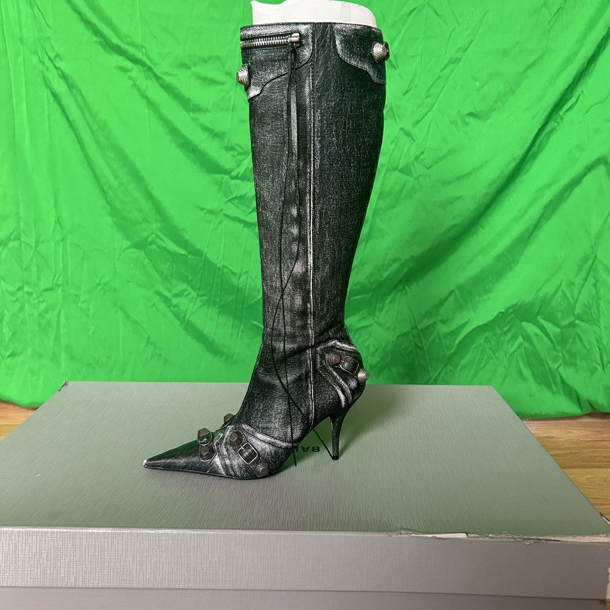 Balenciaga SS22 CAGOLE DENIM BOOTS Size US 7 / IT 37 - 1 Thumbnail