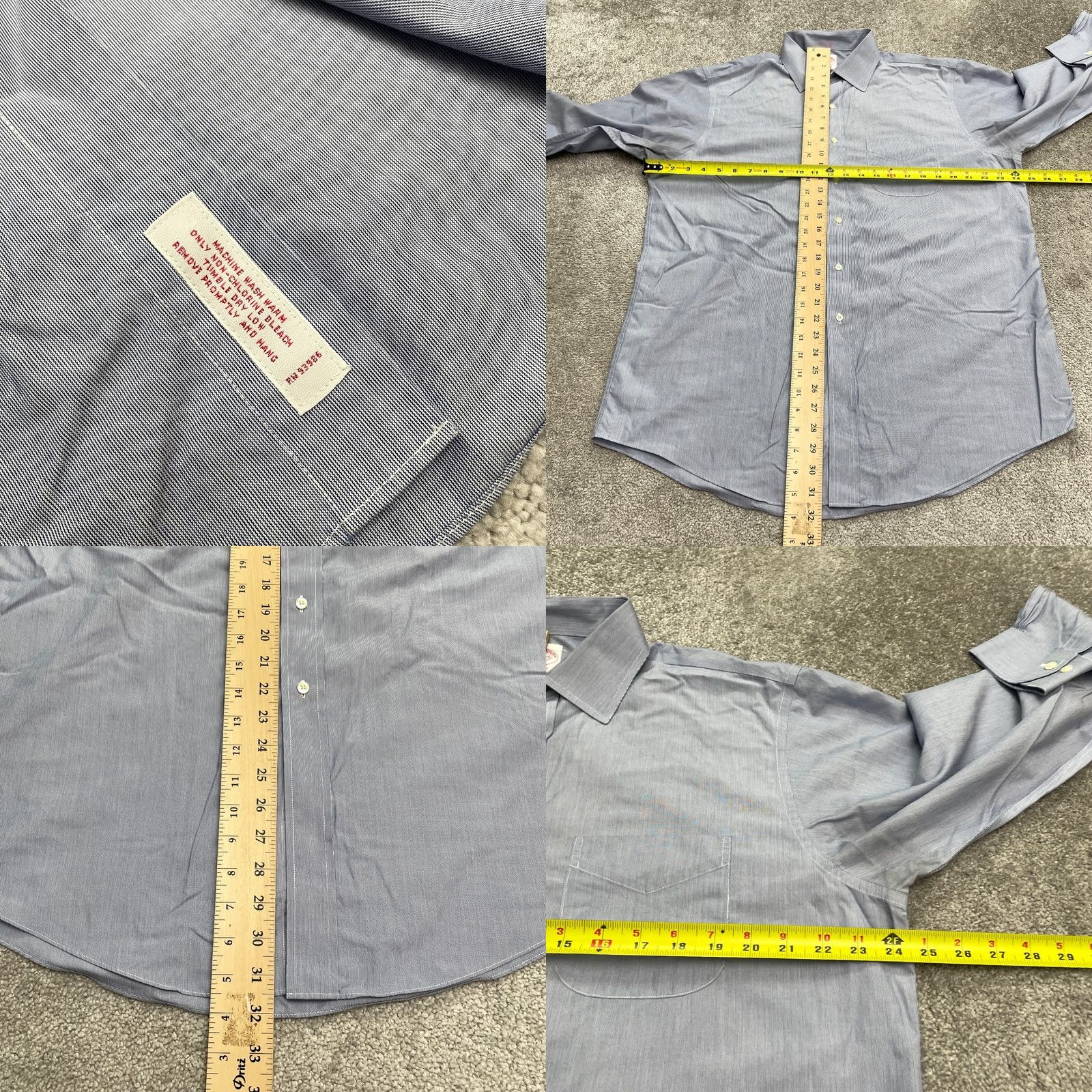 Brooks Brothers Brooks Brothers 346 Dress Shirt Mens 16.5 Blue Regular Fit Cotton Business Shirt Size 46R - 8 Thumbnail