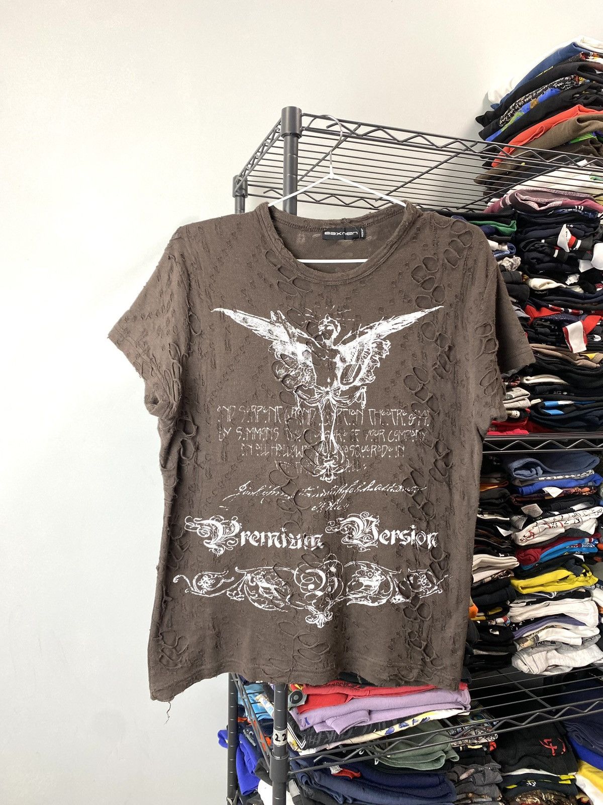 Hysteric Glamour Vintage Y2K Abstract Angel Mesh Printed T Shirt Size M / US 6-8 / IT 42-44 - 1 Thumbnail