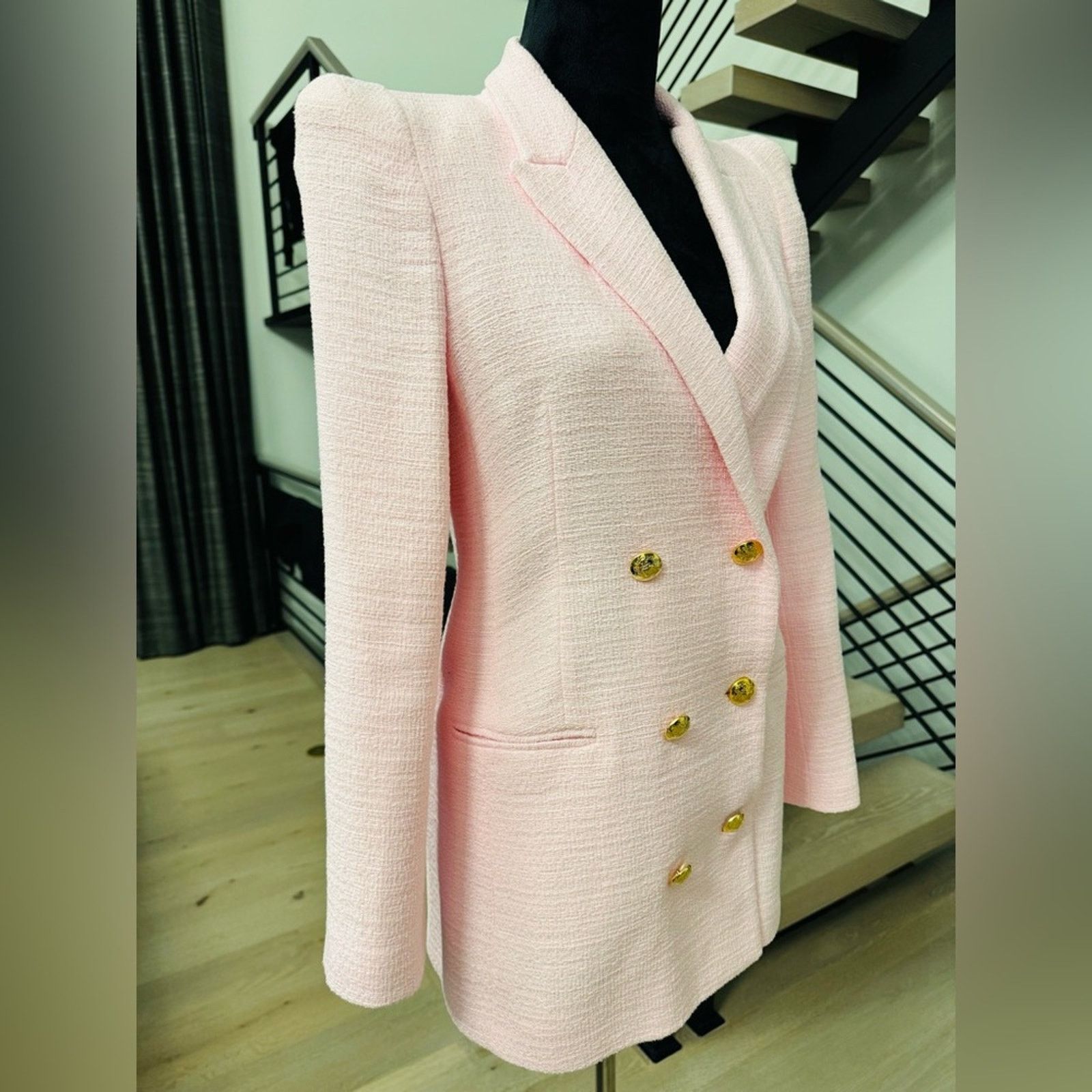 Zara Zara Light Pink Double-Breasted Blazer Size S / US 4 / IT 40 - 7 Thumbnail