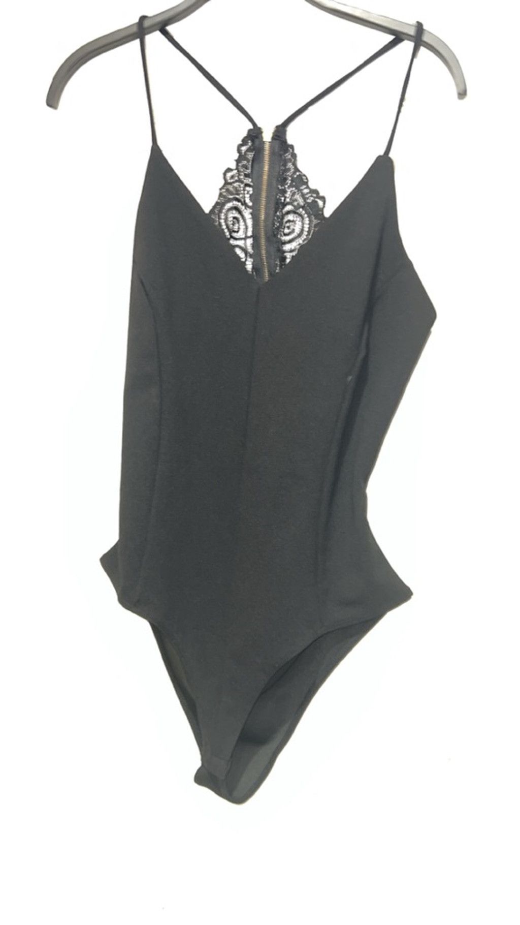 The Unbranded Brand Women's Black Lace Back Bodysuit S Size S / US 4 / IT 40 - 1 Thumbnail