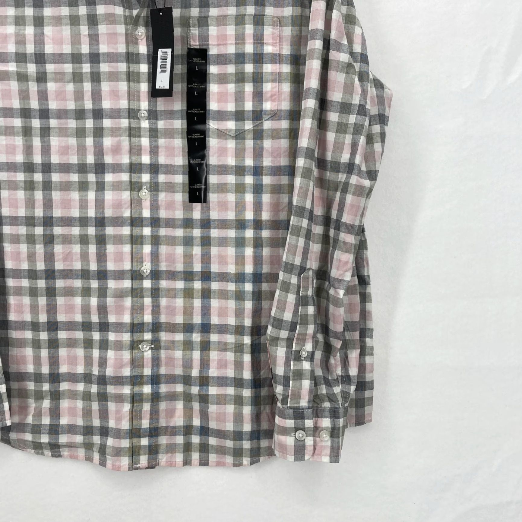 Banana Republic Banana Republic Shirt Mens Large Pink Plaid Button-Up Casual Slim Fit Long Sleeve Untucked Button-Down Collar Men’s Size US L / EU 52-54 / 3 - 3 Thumbnail