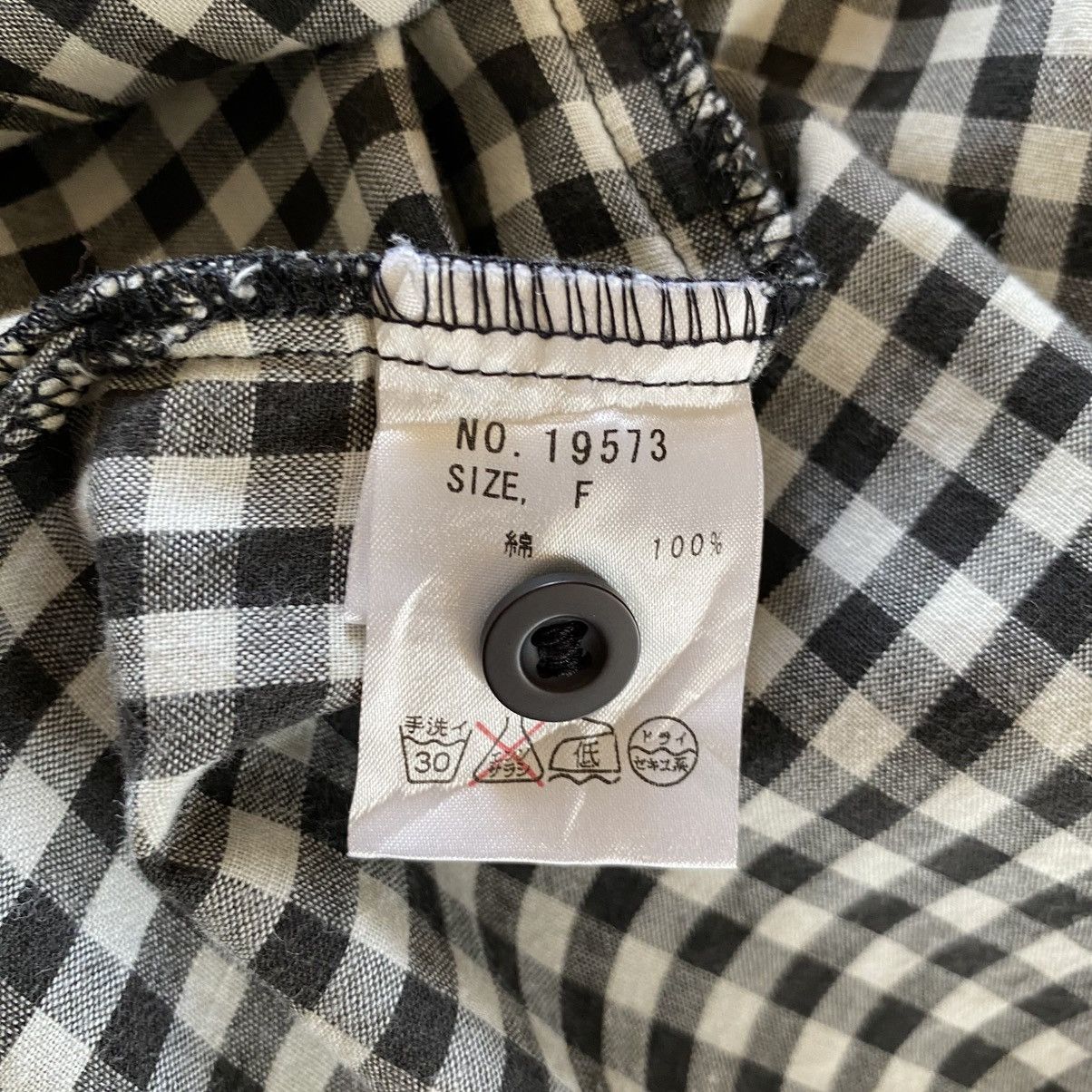 Japanese Brand ALGONQUINS Y2K Punk Black White Gingham Short Sleeve Shirt Size S / US 4 / IT 40 - 22 Thumbnail