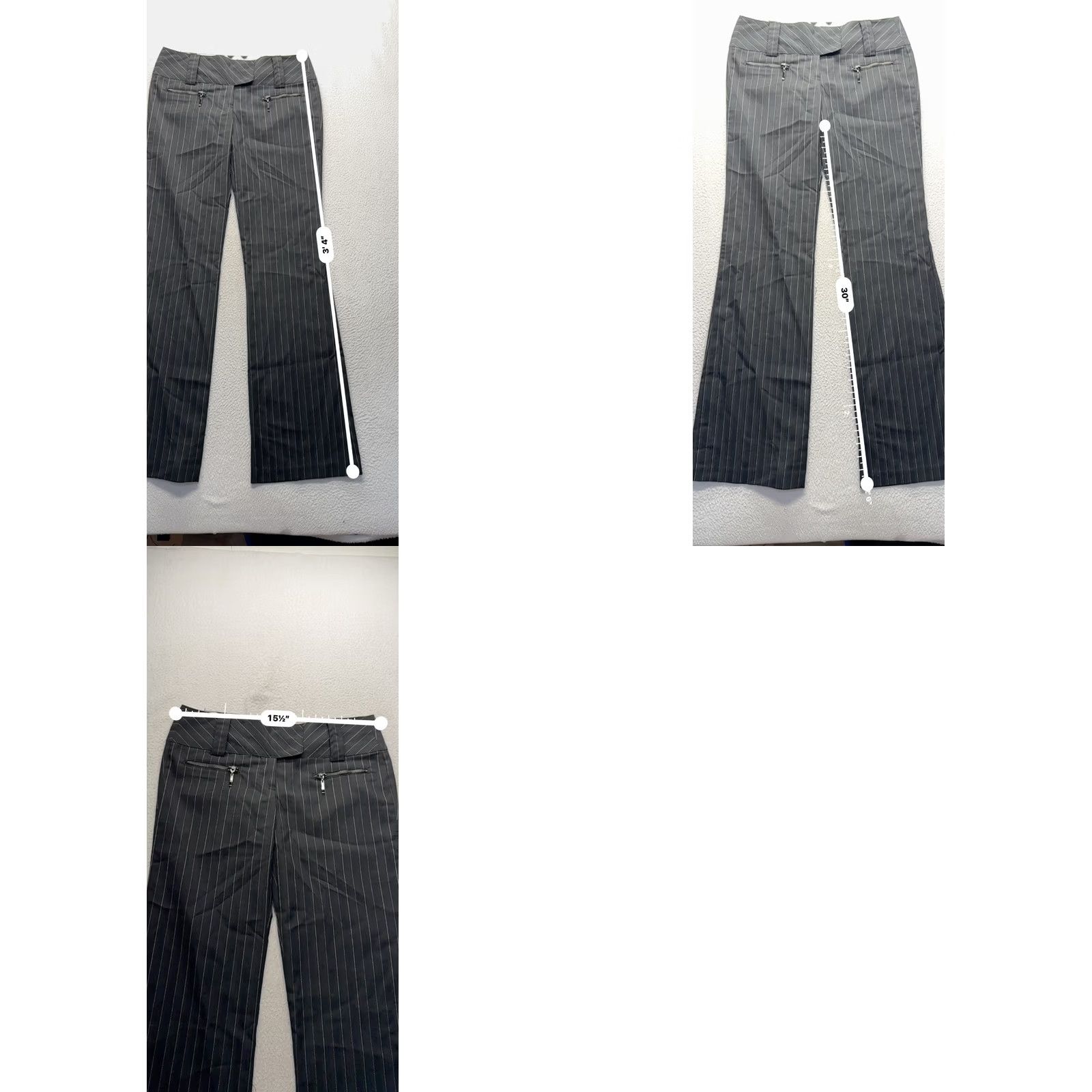 Vintage Joe Benbasset Dress Pants Pinstripe Gray With Zipper Pockets Women M Pants Size 32" / US 10 / IT 46 - 8 Thumbnail