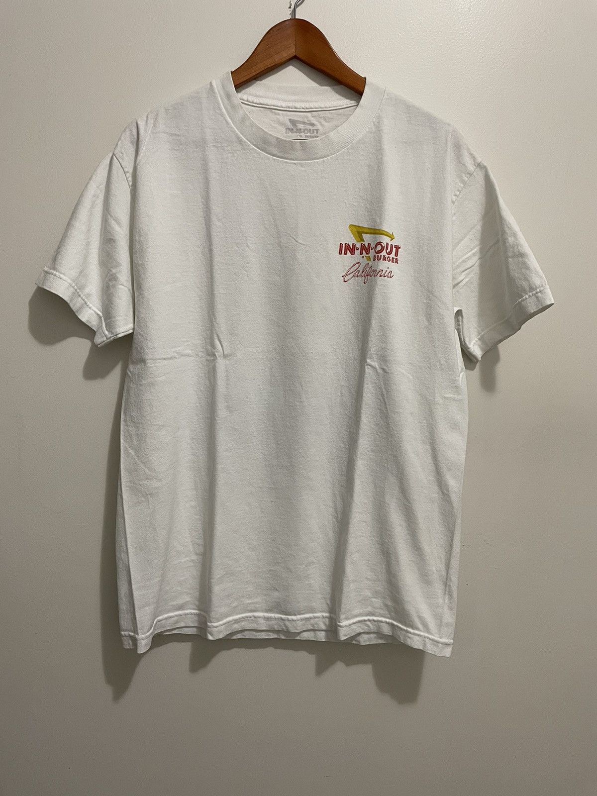IN-N-OUT BURGER Advertising T-shirt, Men's L cotton black type Vintage Second Hand
