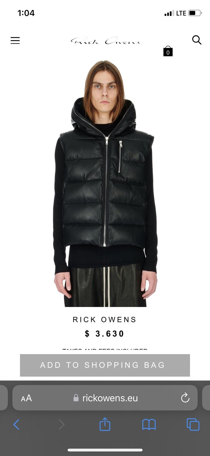 Rick Owens × Rick Owens Drkshdw Rick Owens Lamb Skin Vest Size US L / EU 52-54 / 3 - 2 Thumbnail