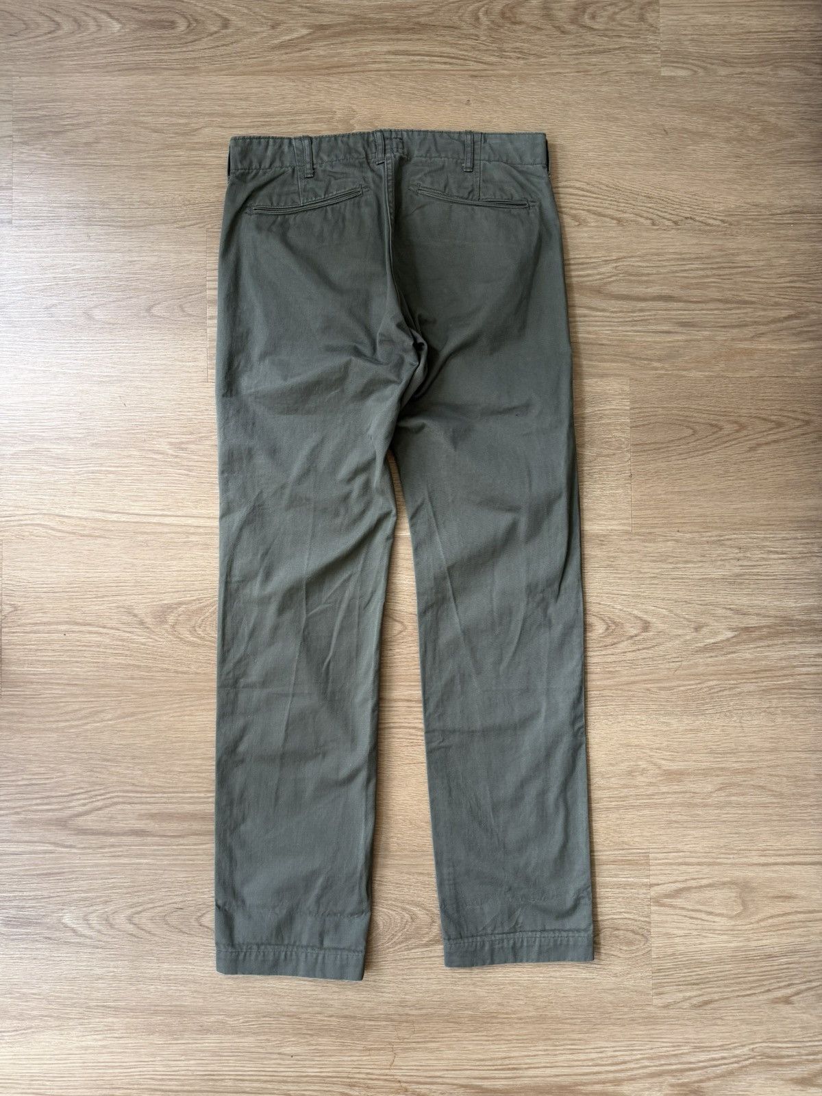 Stevenson Overall Co. Hilts 963 Slim Chino Olive Made in Japan Self Edge (fits 32) Size US 33 - 2 Thumbnail