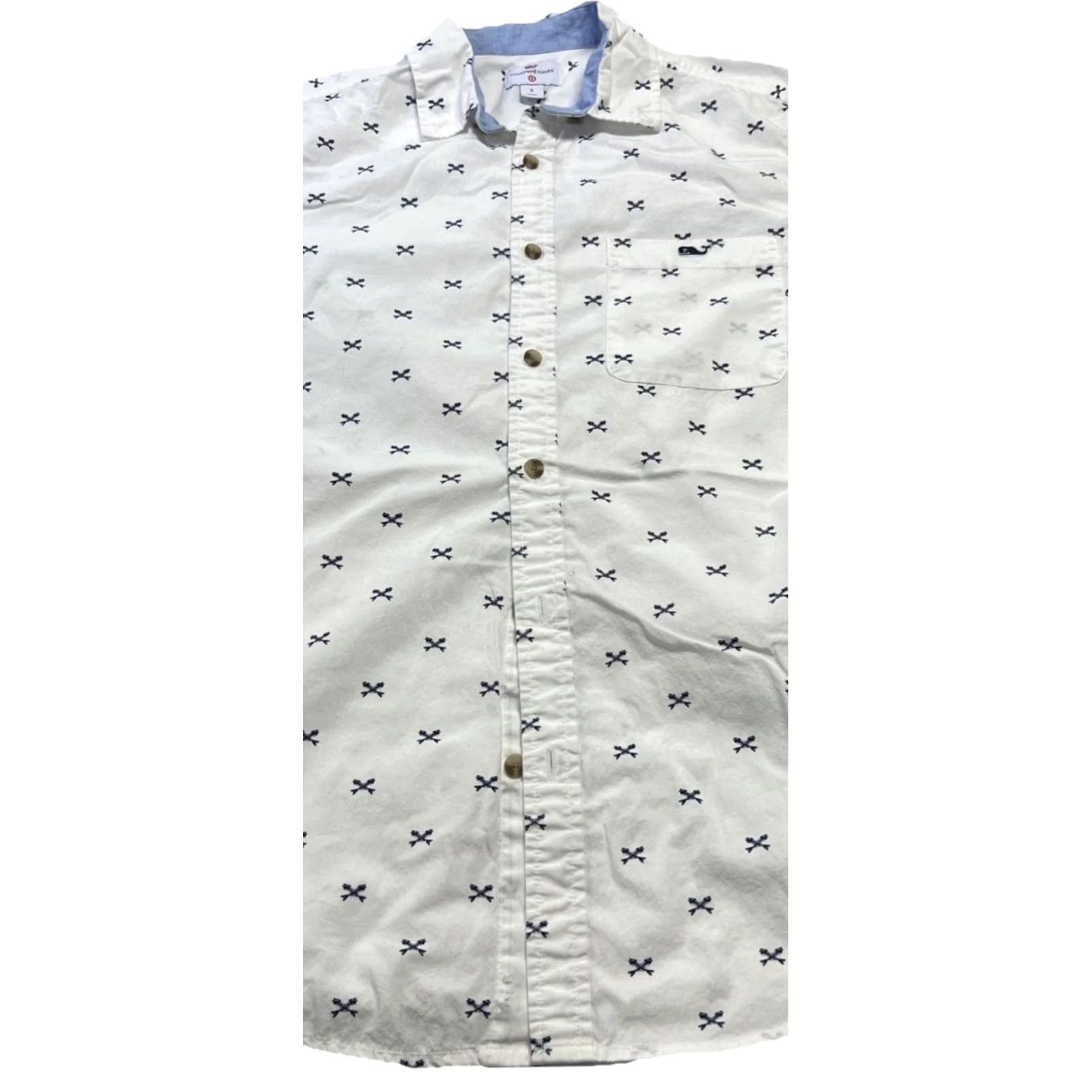 Vineyard Vines Vineyard Vines for Target Men’s Small White Nautical Print Button-Down Shirt Shirt Mens S White Nautical Print Button-Down Size US S / EU 44-46 / 1 - 2 Thumbnail
